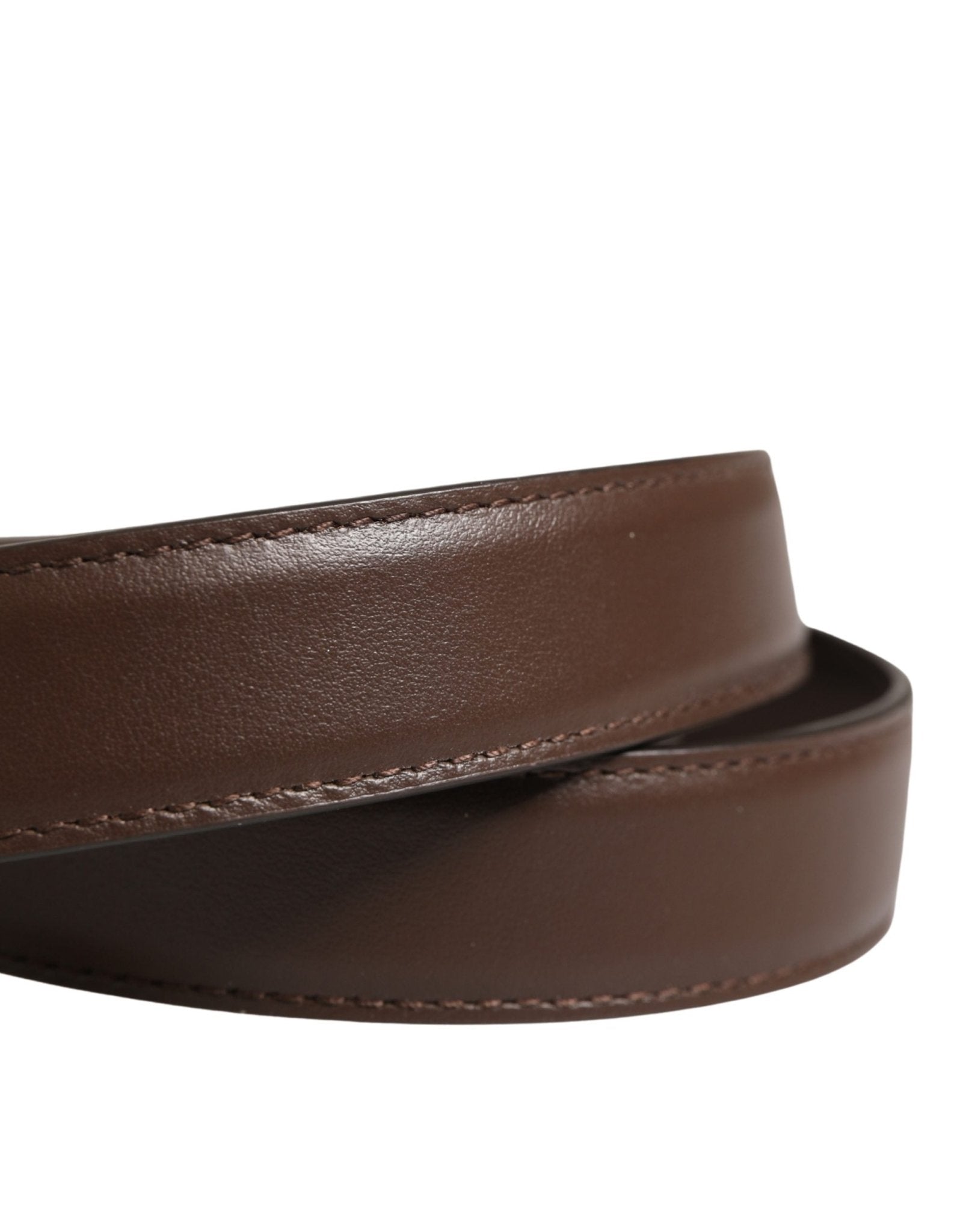 Dolce & Gabbana Belt Men Brown Classic Leather Metal Buckle Belt - RIMODA