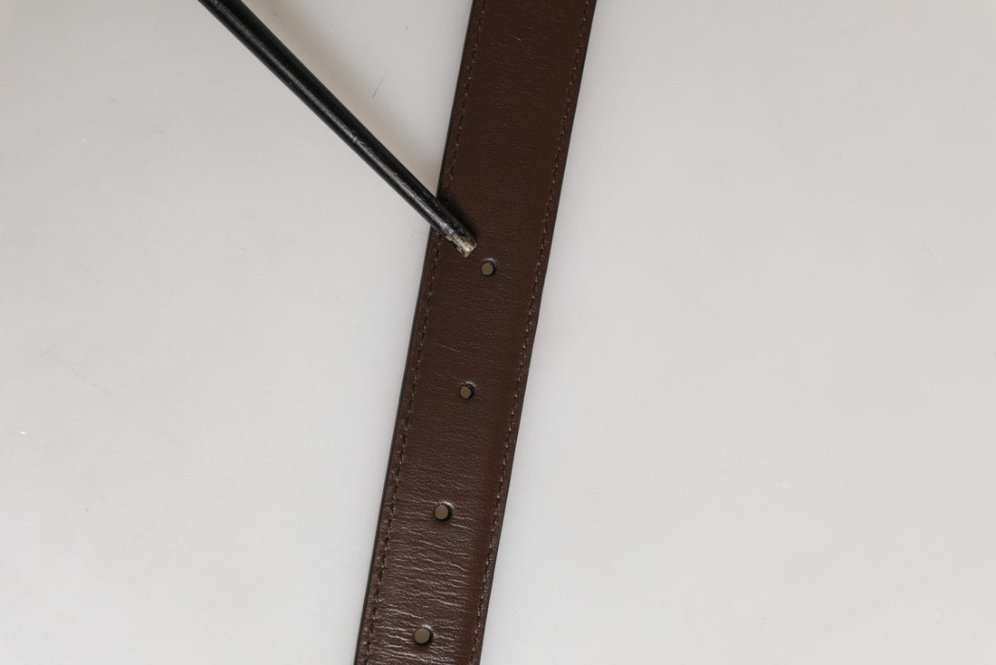 Dolce & Gabbana Belt Men Brown Classic Leather Metal Buckle Belt - RIMODA