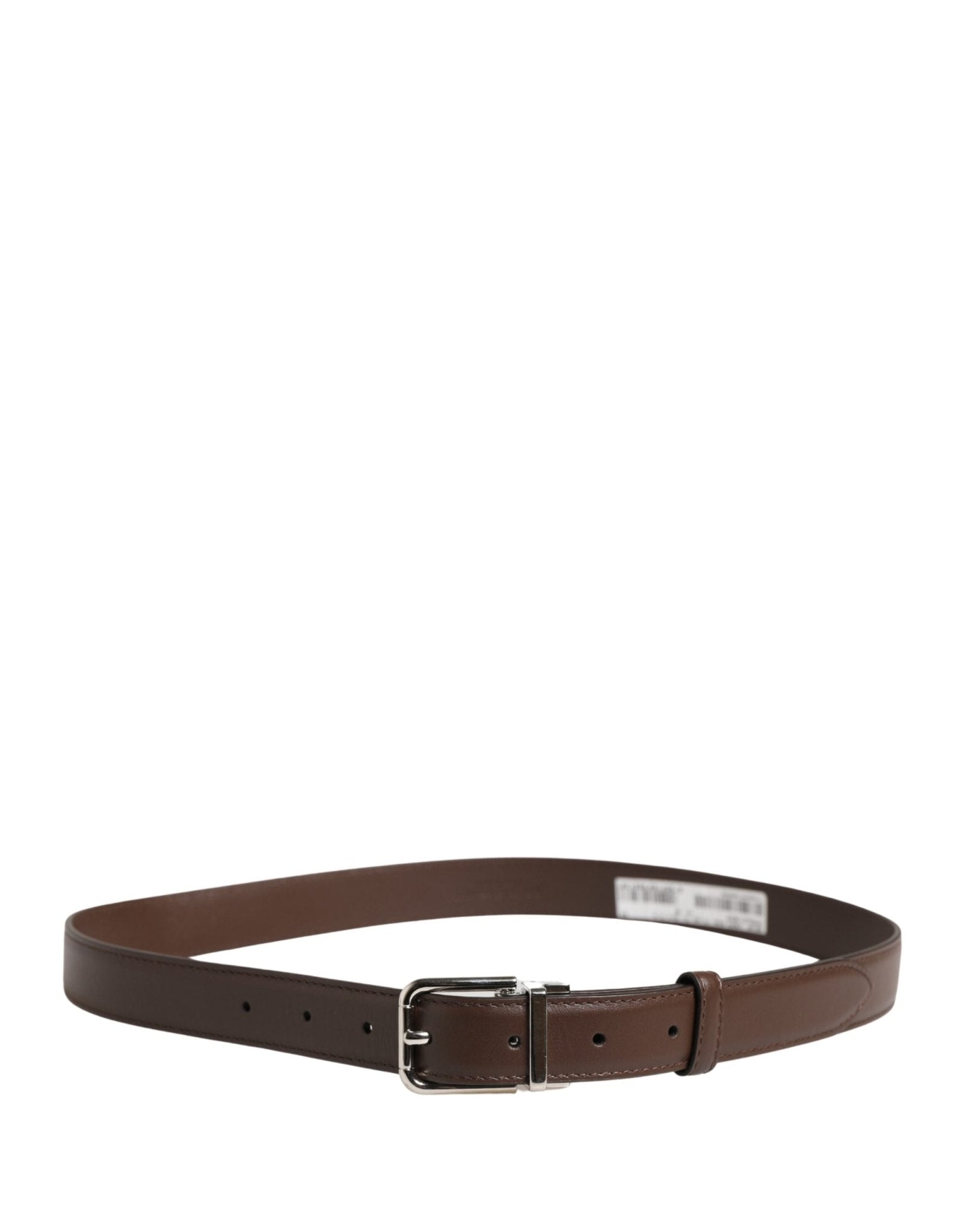 Dolce & Gabbana Belt Men Brown Classic Leather Metal Buckle Belt - RIMODA