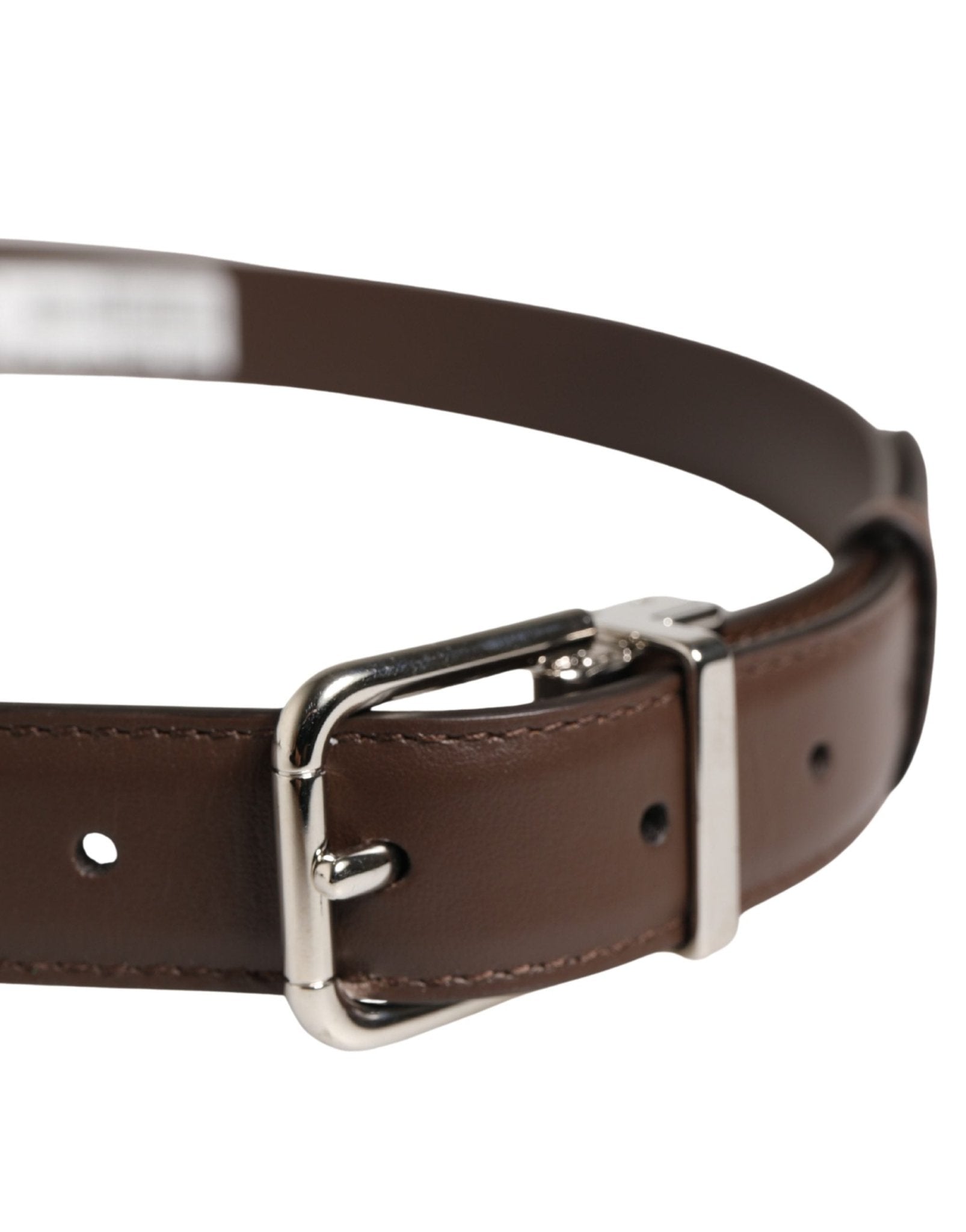 Dolce & Gabbana Belt Men Brown Classic Leather Metal Buckle Belt - RIMODA