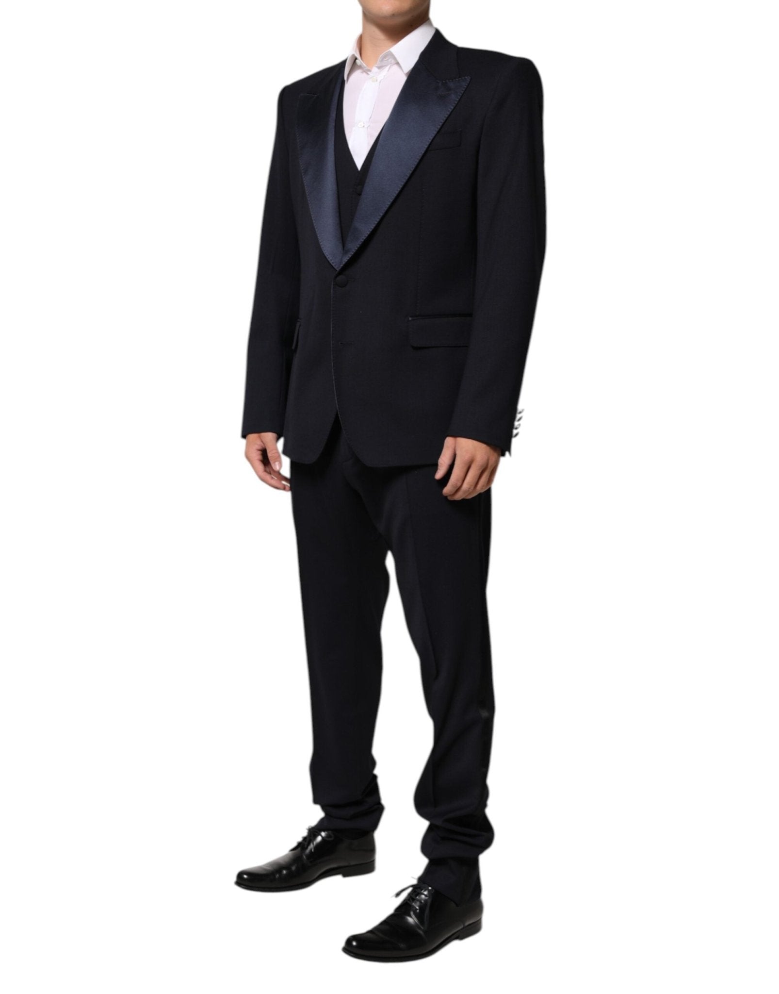 Dolce & Gabbana Black 3 Piece Wool Silk Blend Suit SICILIA - RIMODA