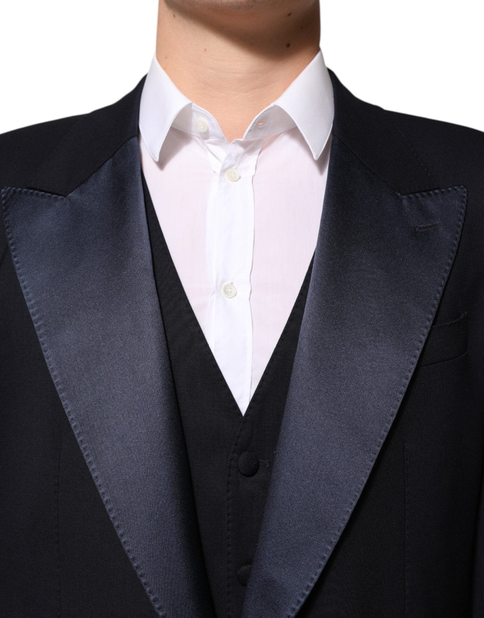 Dolce & Gabbana Black 3 Piece Wool Silk Blend Suit SICILIA - RIMODA
