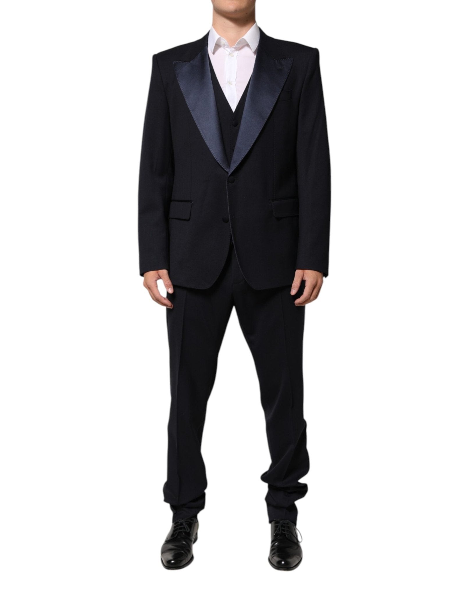 Dolce & Gabbana Black 3 Piece Wool Silk Blend Suit SICILIA - RIMODA