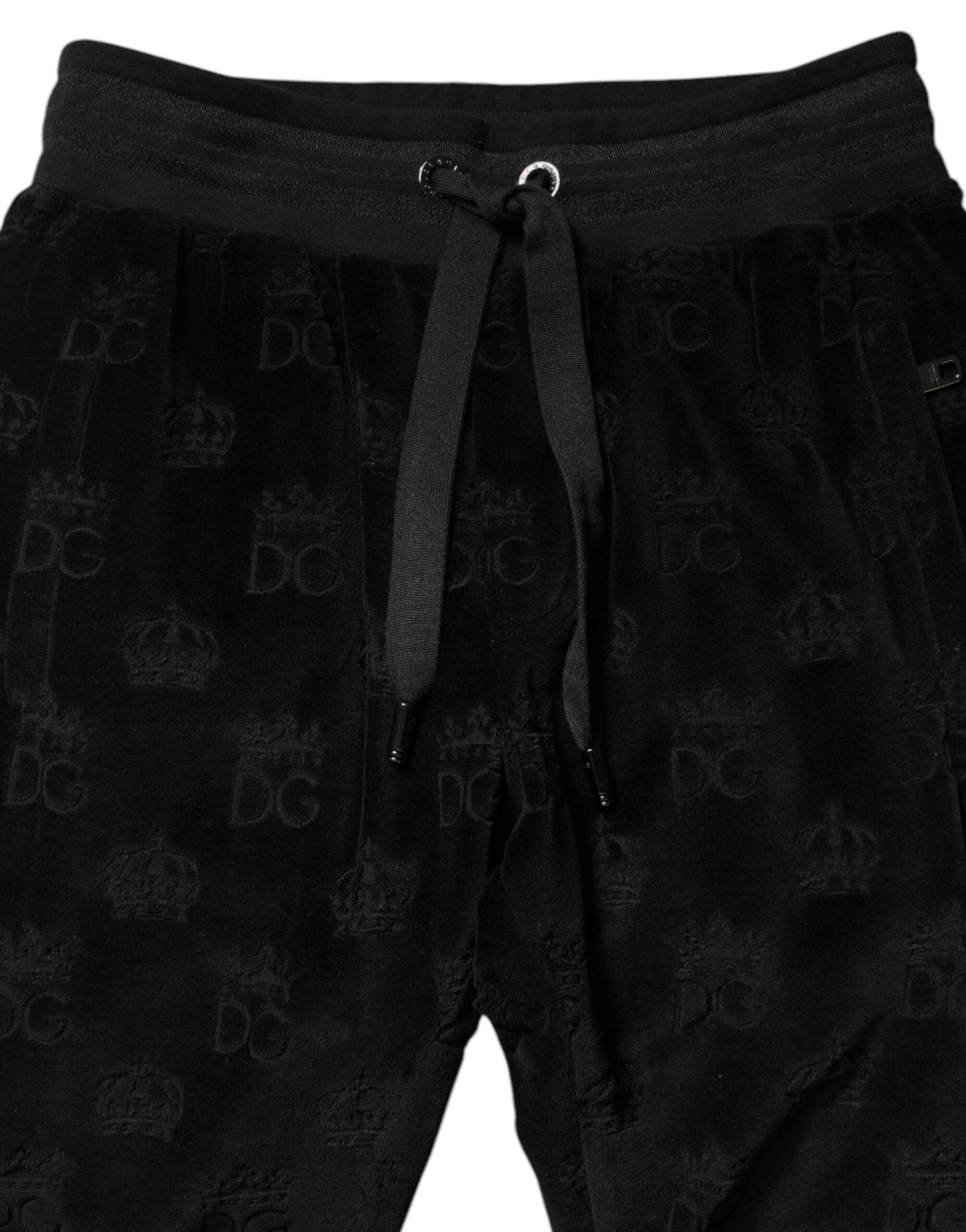 Dolce & Gabbana Black All-Over DG Logo Print Jogger Pants - RIMODA