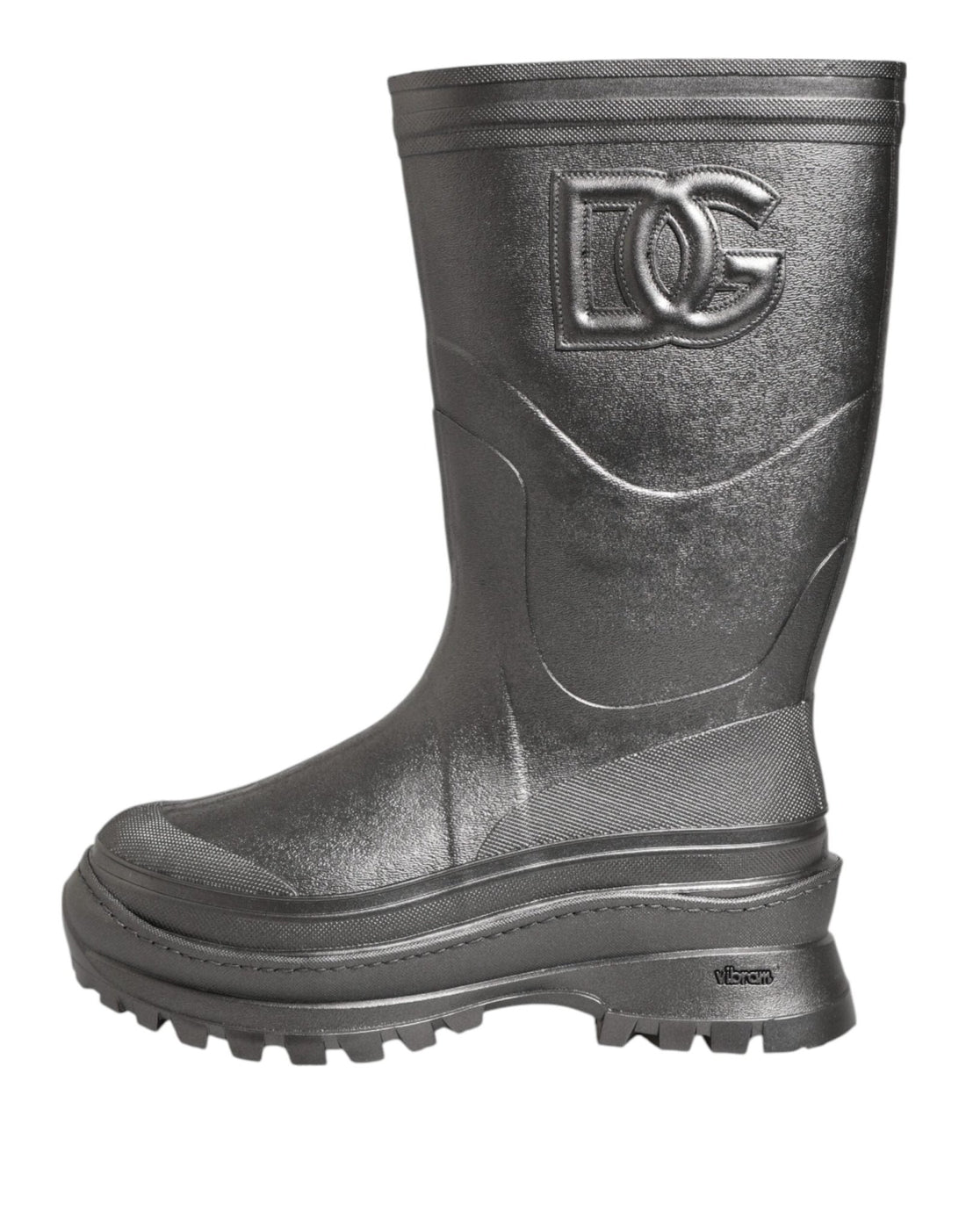 Dolce & Gabbana Black Argento Pull On Rain Boots Shoes - RIMODA