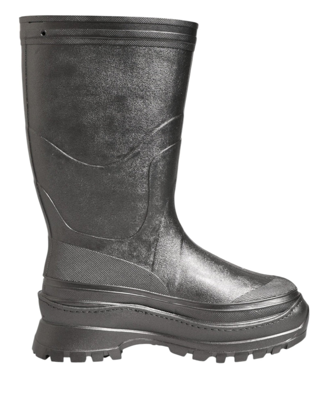 Dolce & Gabbana Black Argento Pull On Rain Boots Shoes - RIMODA
