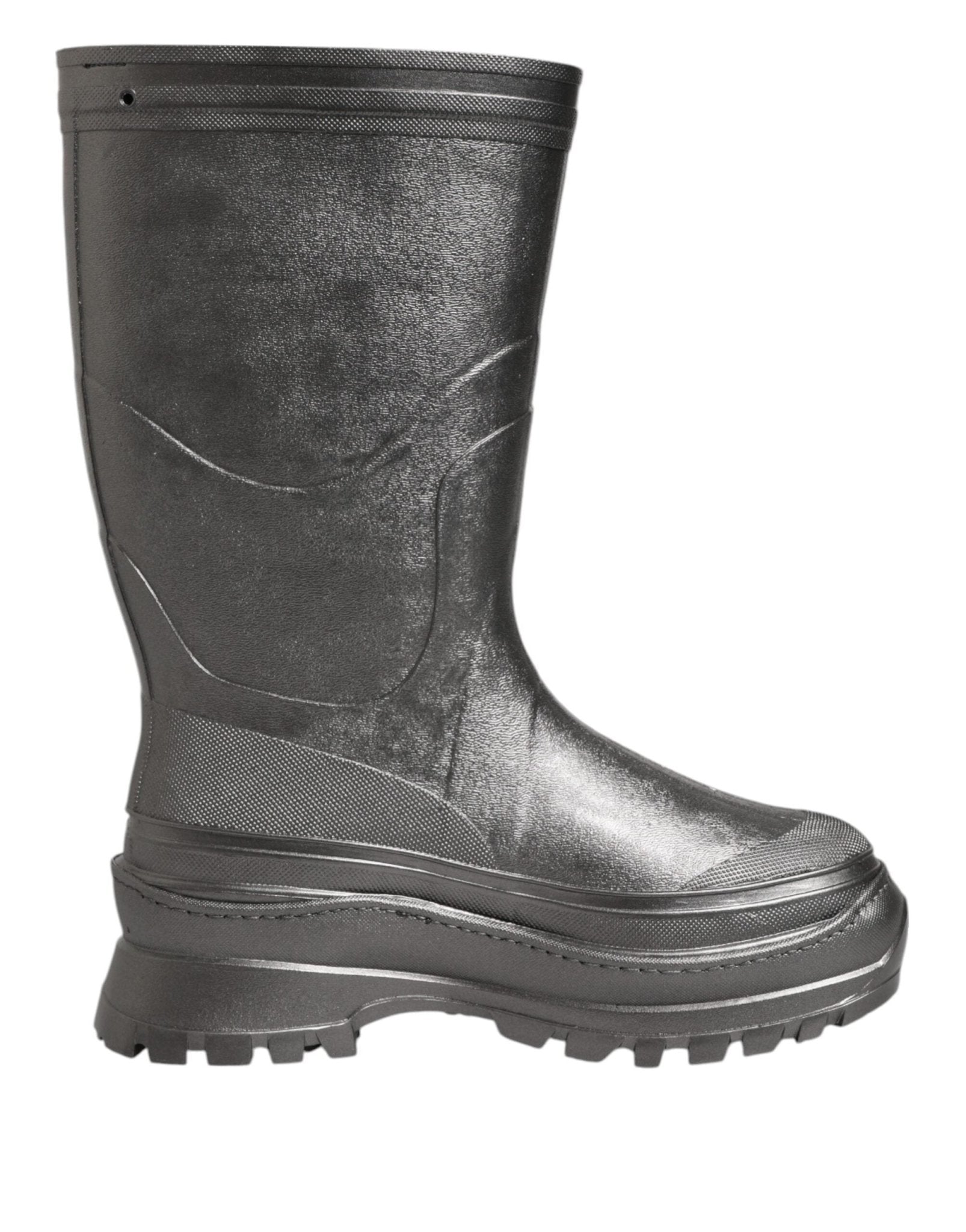 Dolce & Gabbana Black Argento Pull On Rain Boots Shoes - RIMODA