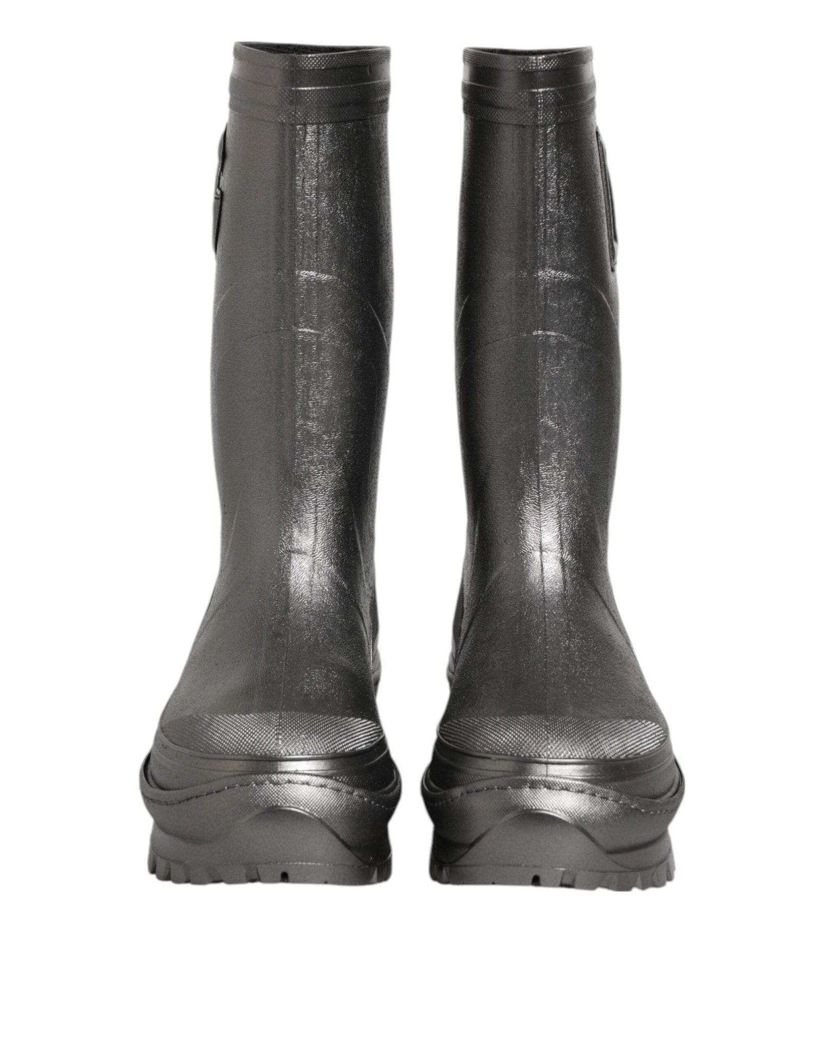 Dolce & Gabbana Black Argento Pull On Rain Boots Shoes - RIMODA