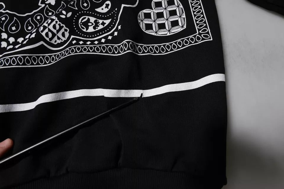 Dolce & Gabbana Black Bandana Hooded Men Sweatshirt Sweater - RIMODA