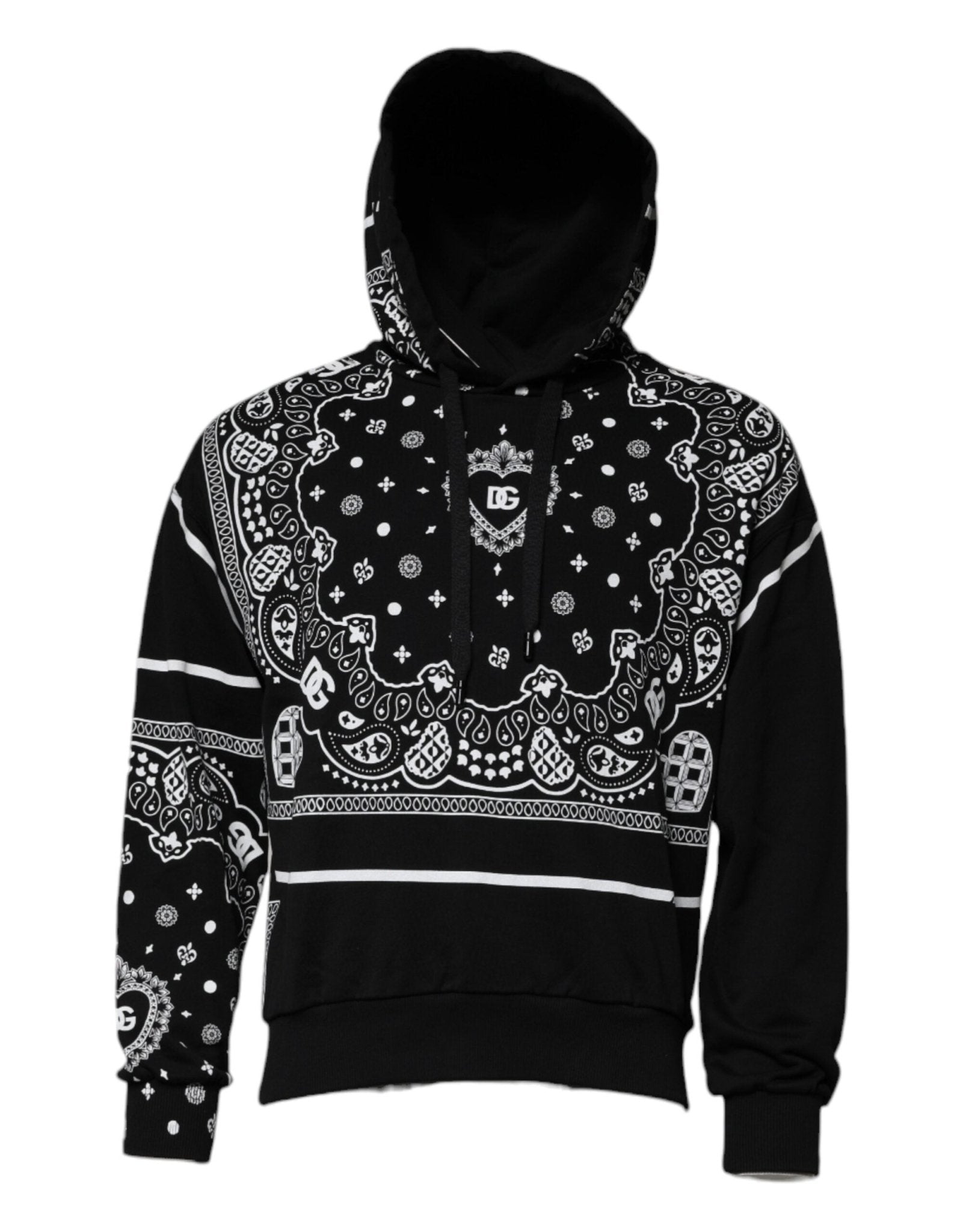 Dolce & Gabbana Black Bandana Hooded Men Sweatshirt Sweater - RIMODA