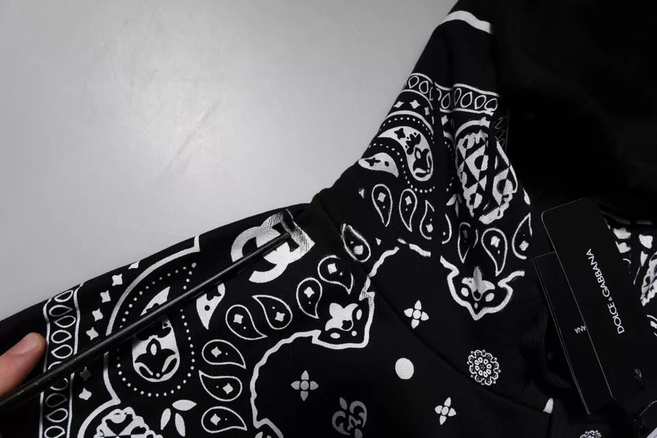 Dolce & Gabbana Black Bandana Hooded Men Sweatshirt Sweater - RIMODA