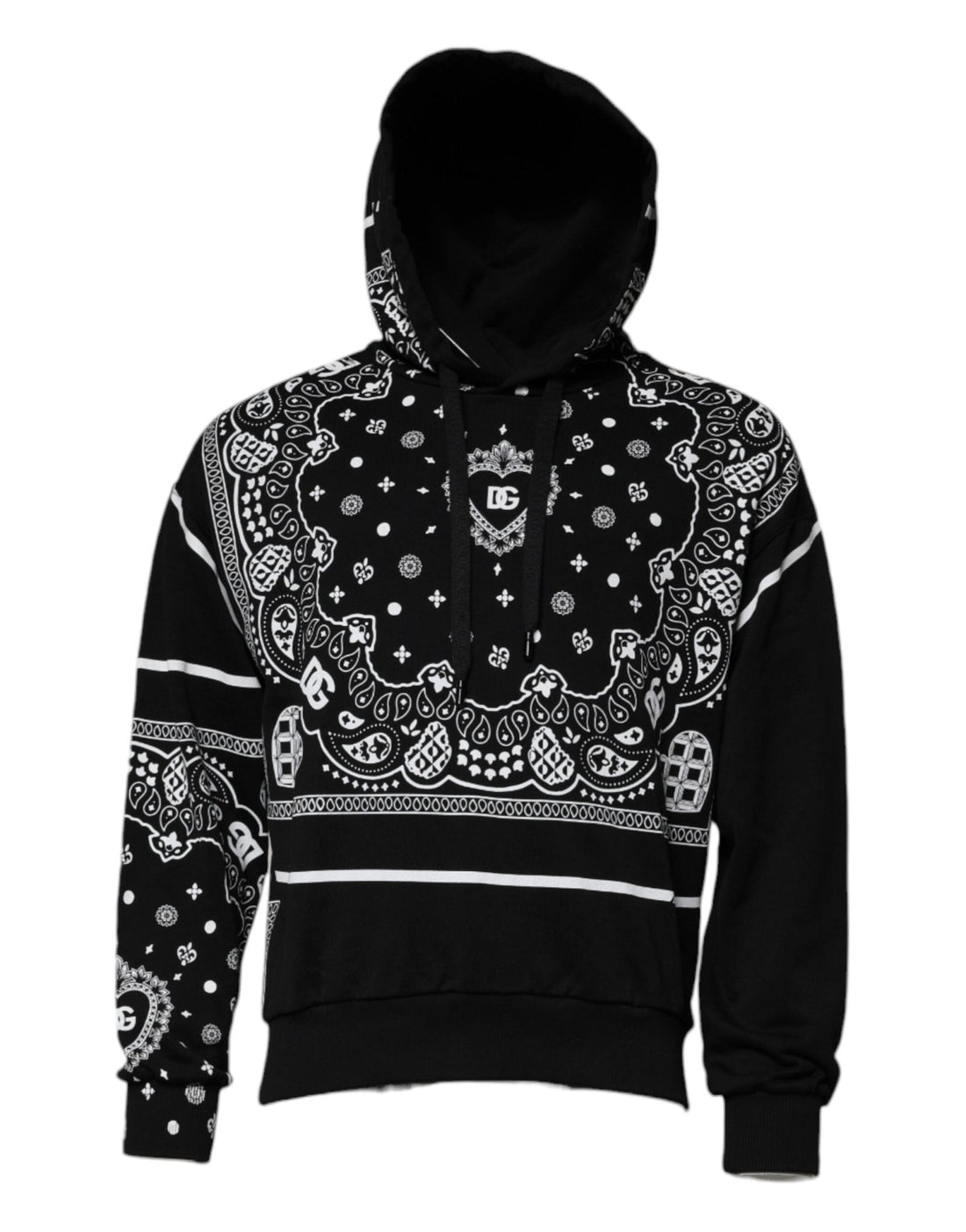 Dolce & Gabbana Black Bandana Hooded Men Sweatshirt Sweater - RIMODA