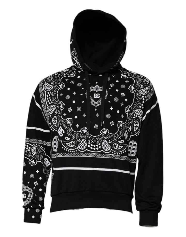 Dolce & Gabbana Black Bandana Hooded Men Sweatshirt Sweater - RIMODA