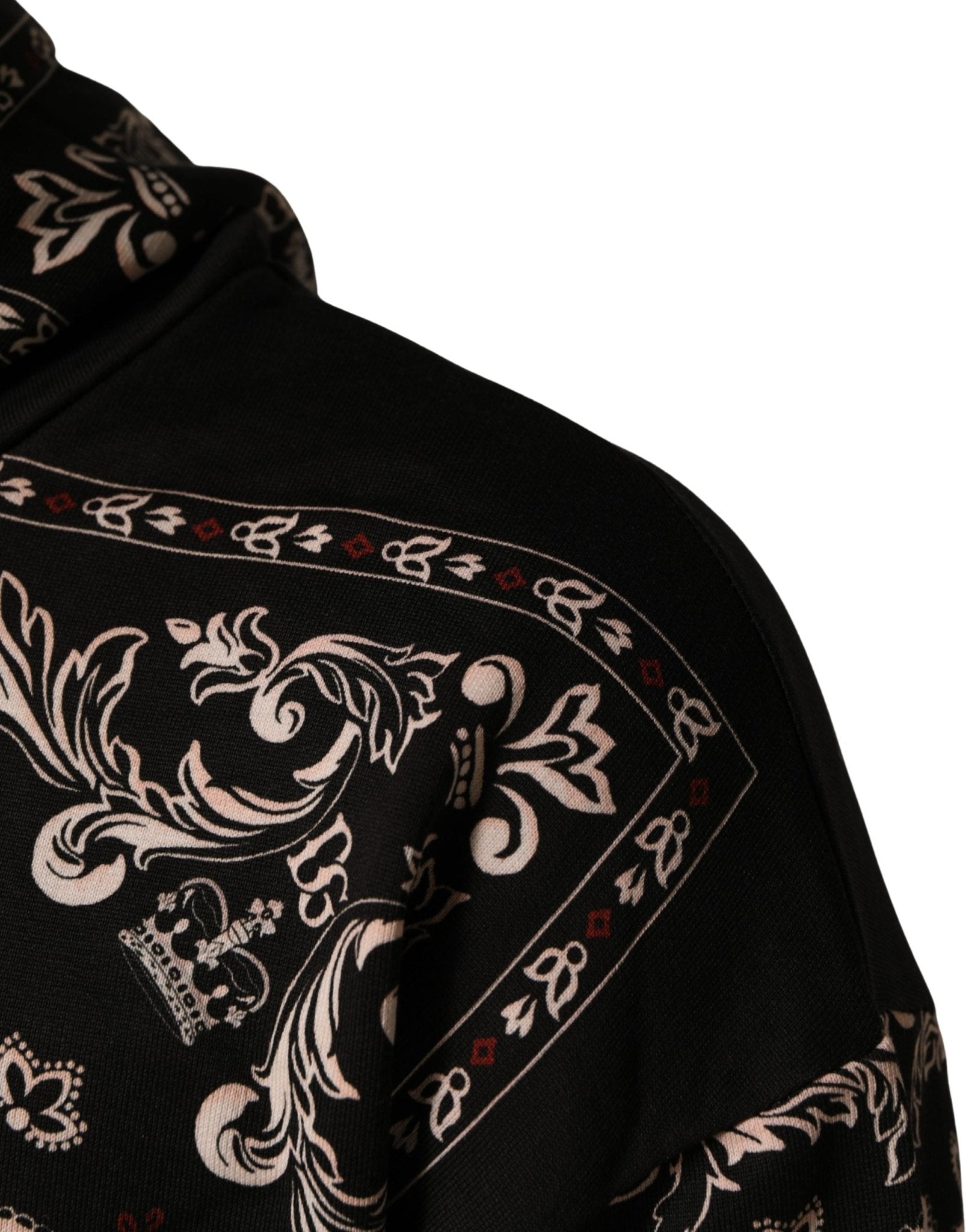 Dolce & Gabbana Black Bandana Print Cotton Men Hoodie Sweater - RIMODA