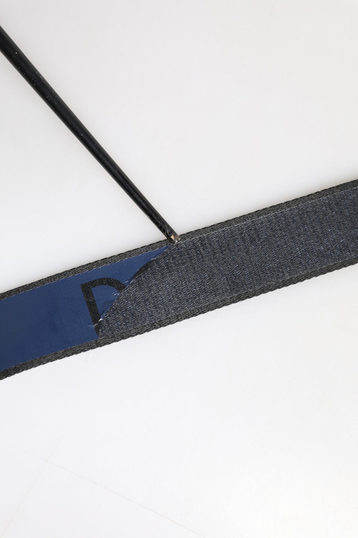 Dolce & Gabbana Black Blue DG Logo Silver Metal Buckle Belt - RIMODA