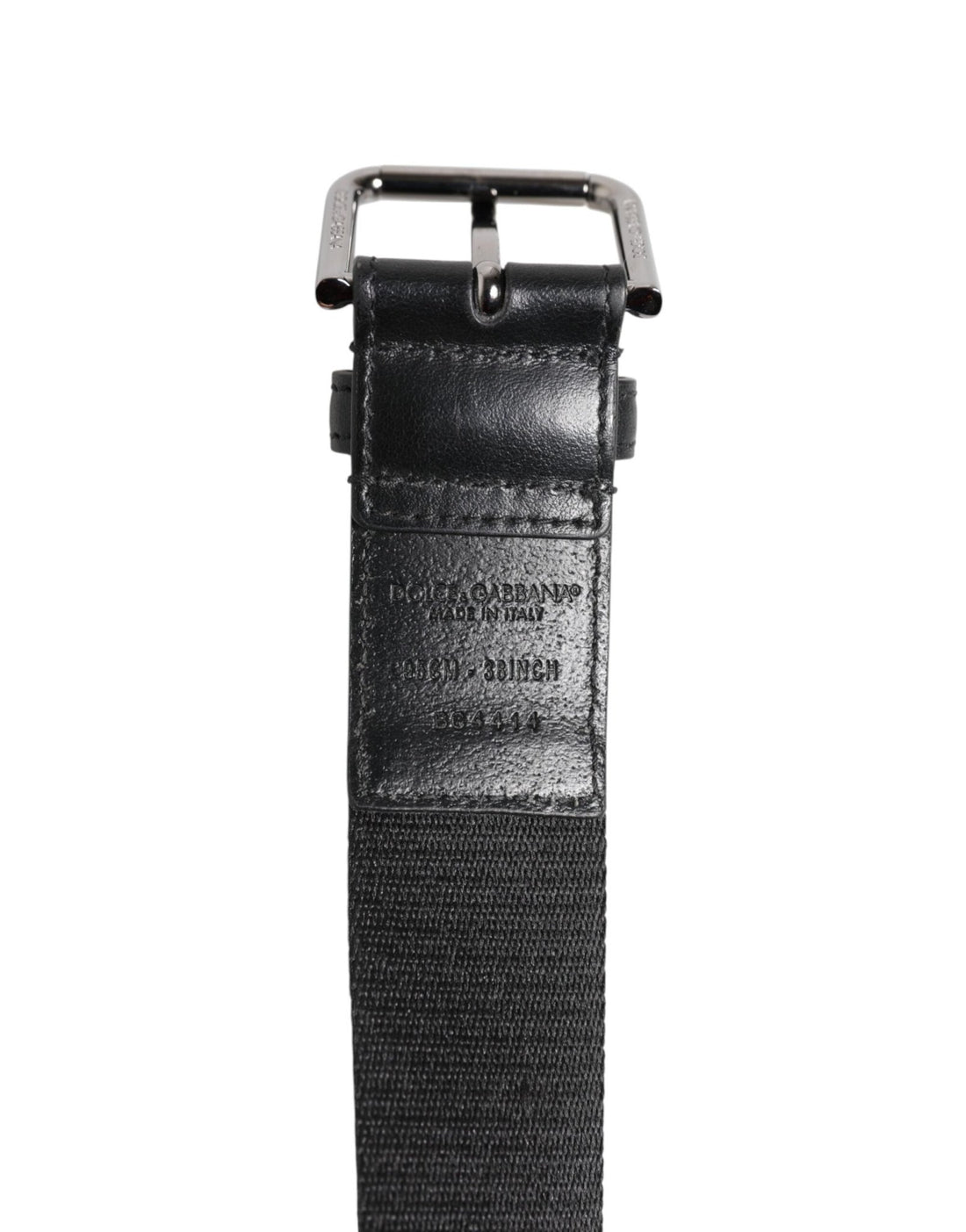 Dolce & Gabbana Black Blue DG Logo Silver Metal Buckle Belt - RIMODA