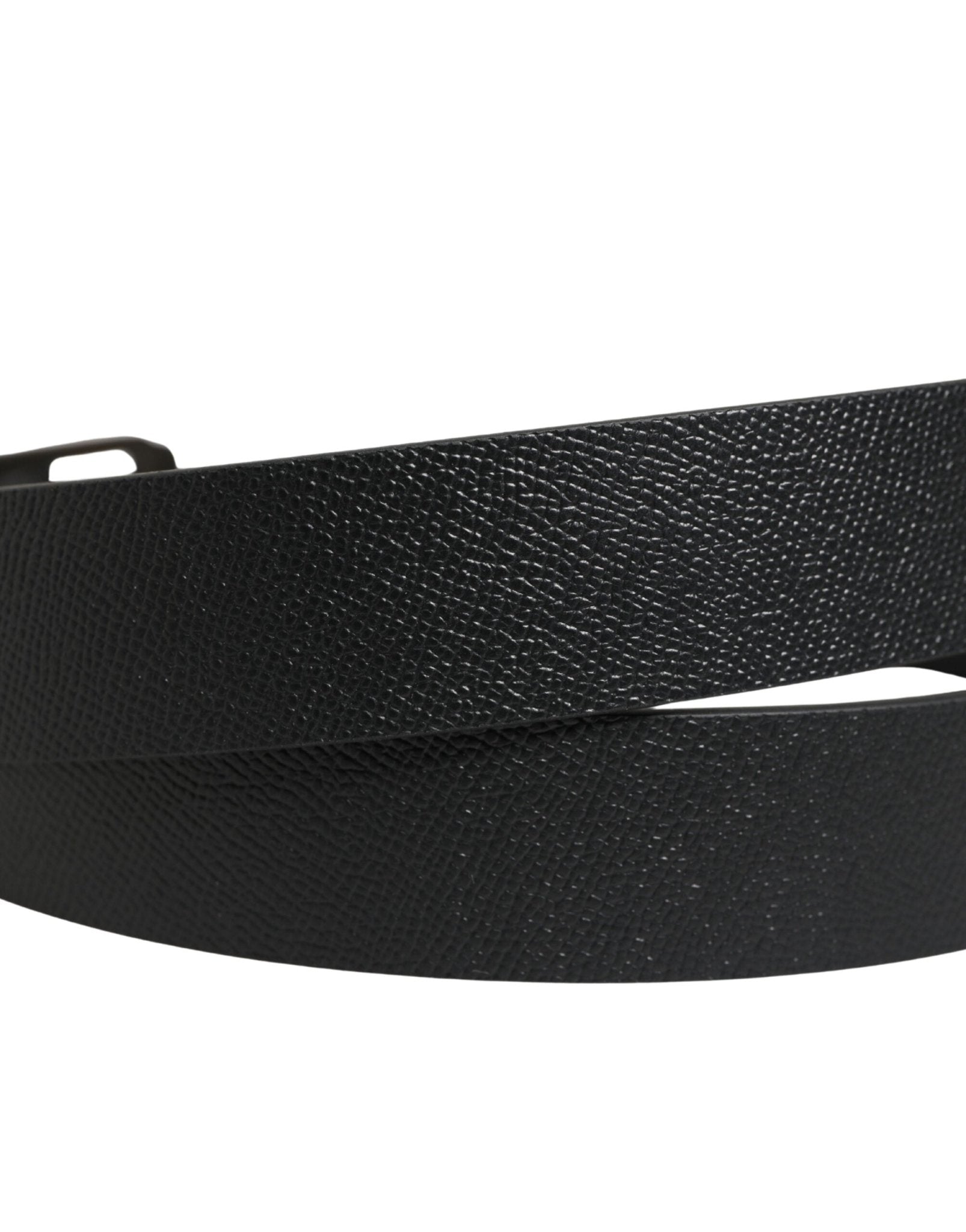 Dolce & Gabbana Black Calf Leather Gold Metal Buckle Belt - RIMODA
