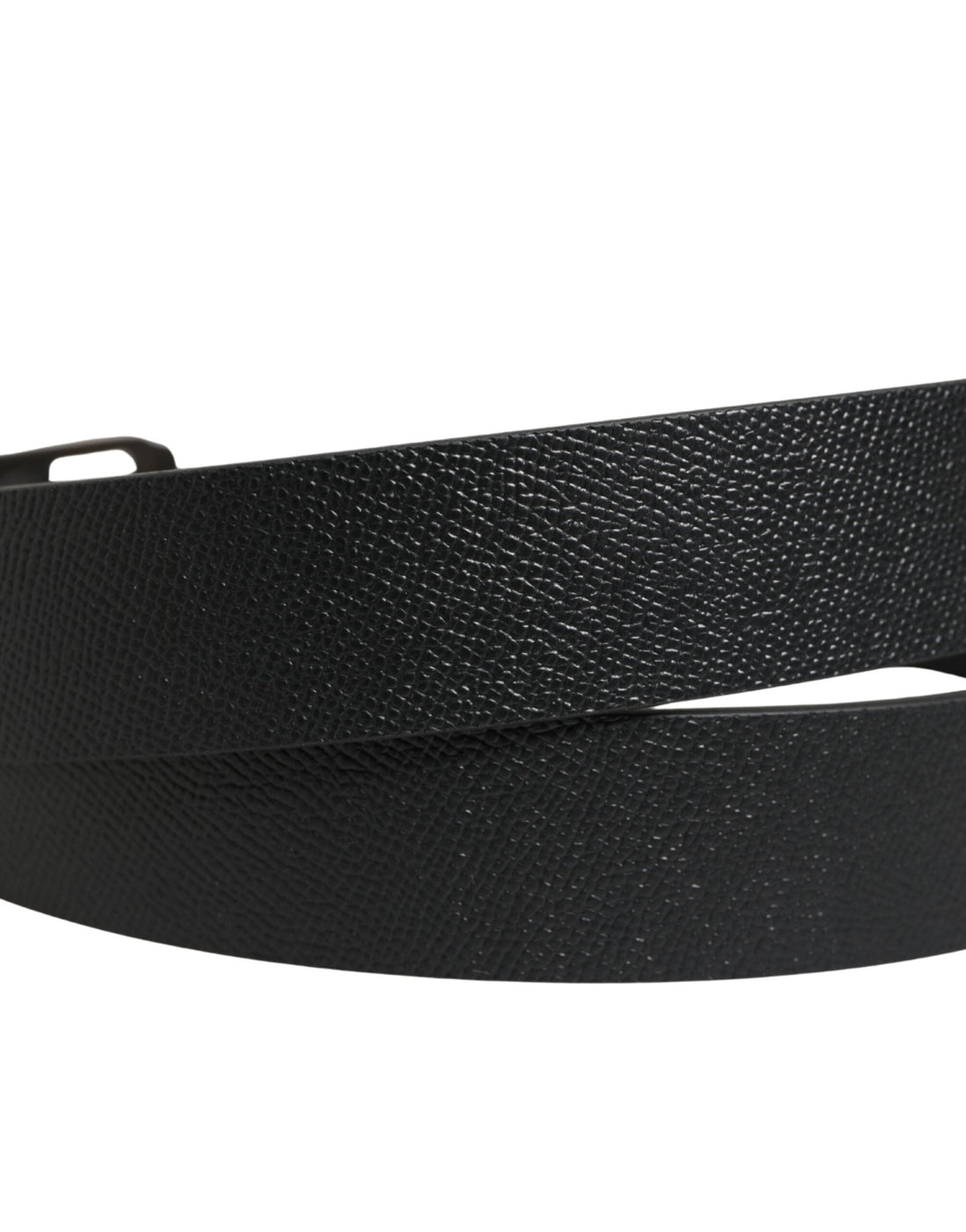 Dolce & Gabbana Black Calf Leather Gold Metal Buckle Belt - RIMODA