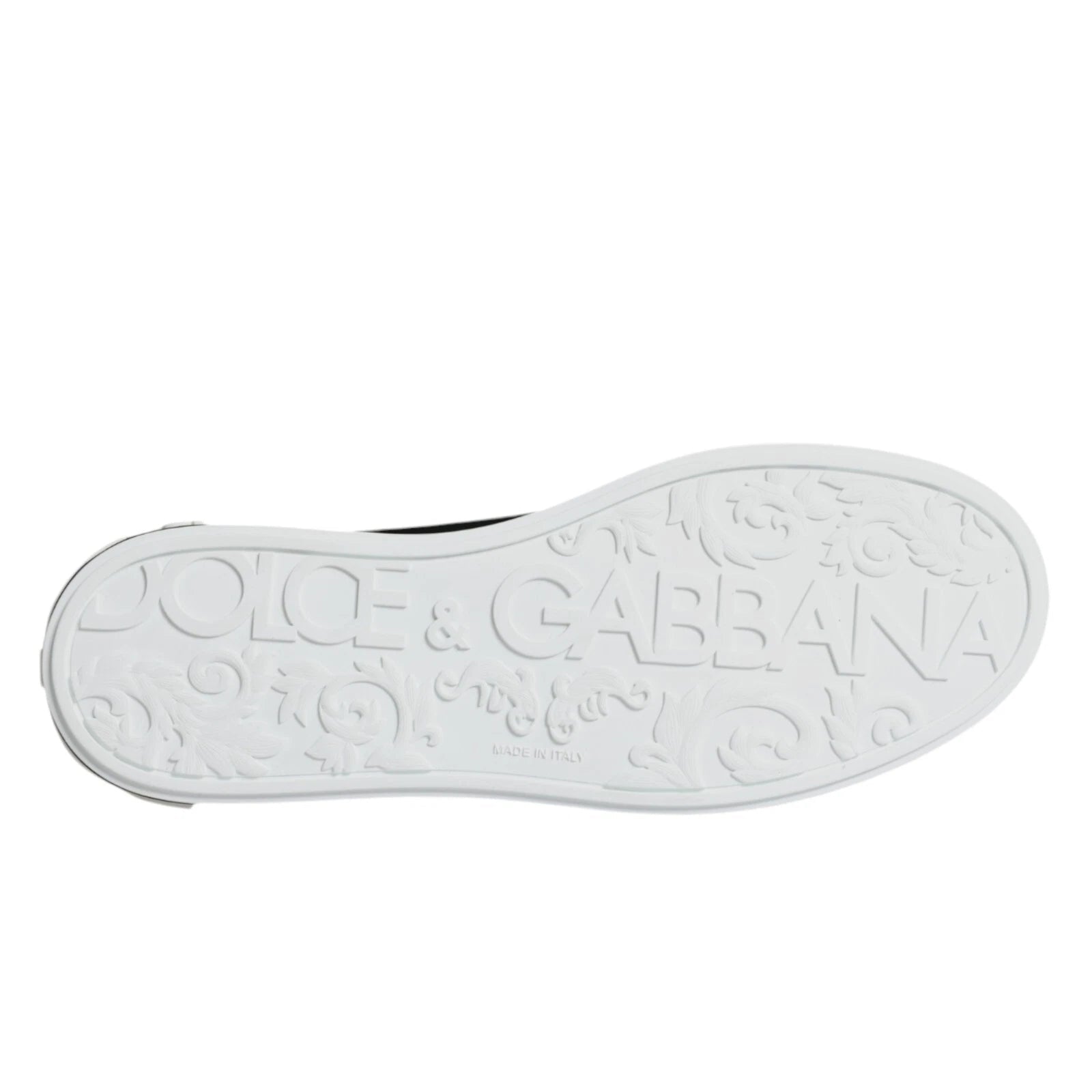 Dolce & Gabbana Black Calf Leather Portofino Sneakers Shoes - RIMODA