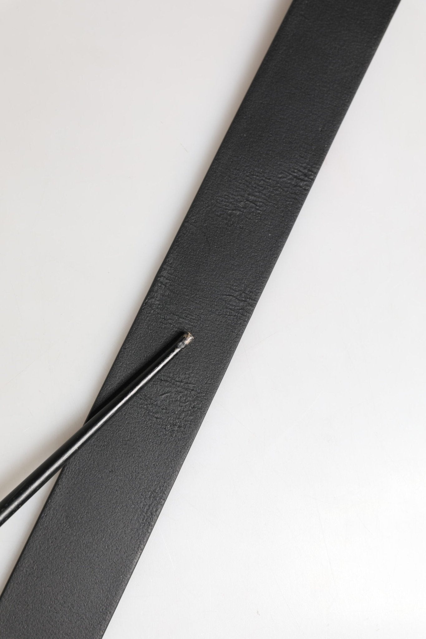 Dolce & Gabbana Black Calf Leather Silver Metal Buckle Belt - RIMODA
