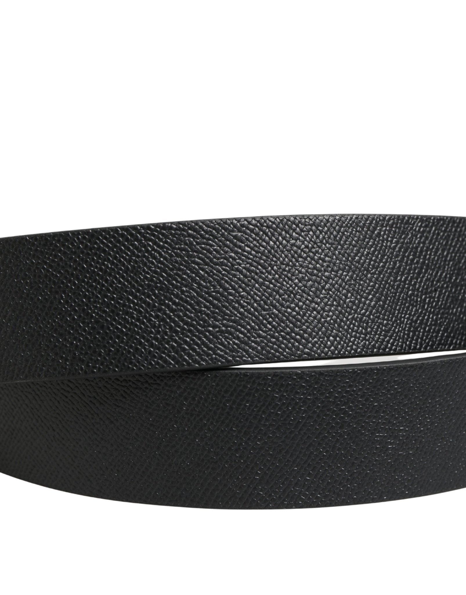 Dolce & Gabbana Black Calf Leather Silver Metal Buckle Belt - RIMODA