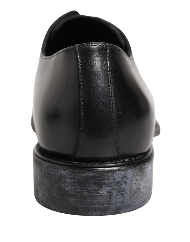 Dolce & Gabbana Black Calfskin Leather Derby Men Dress Shoes - RIMODA