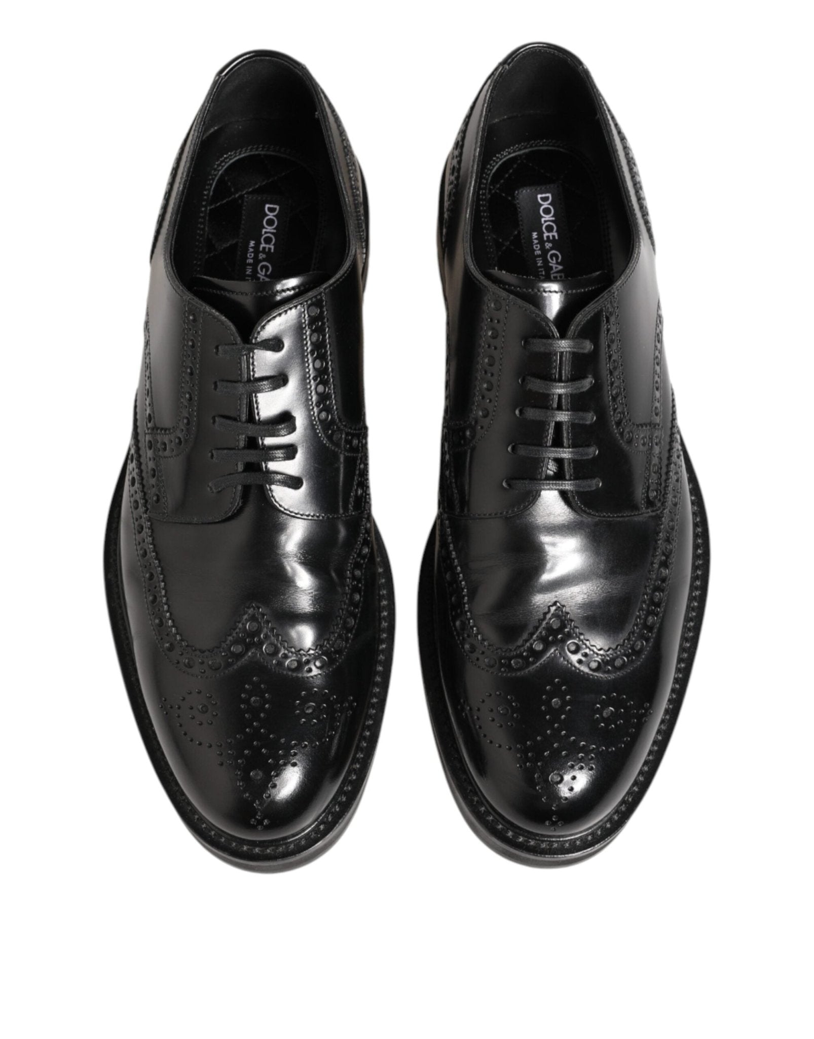 Dolce & Gabbana Black Calfskin Leather Derby Men Dress Shoes - RIMODA