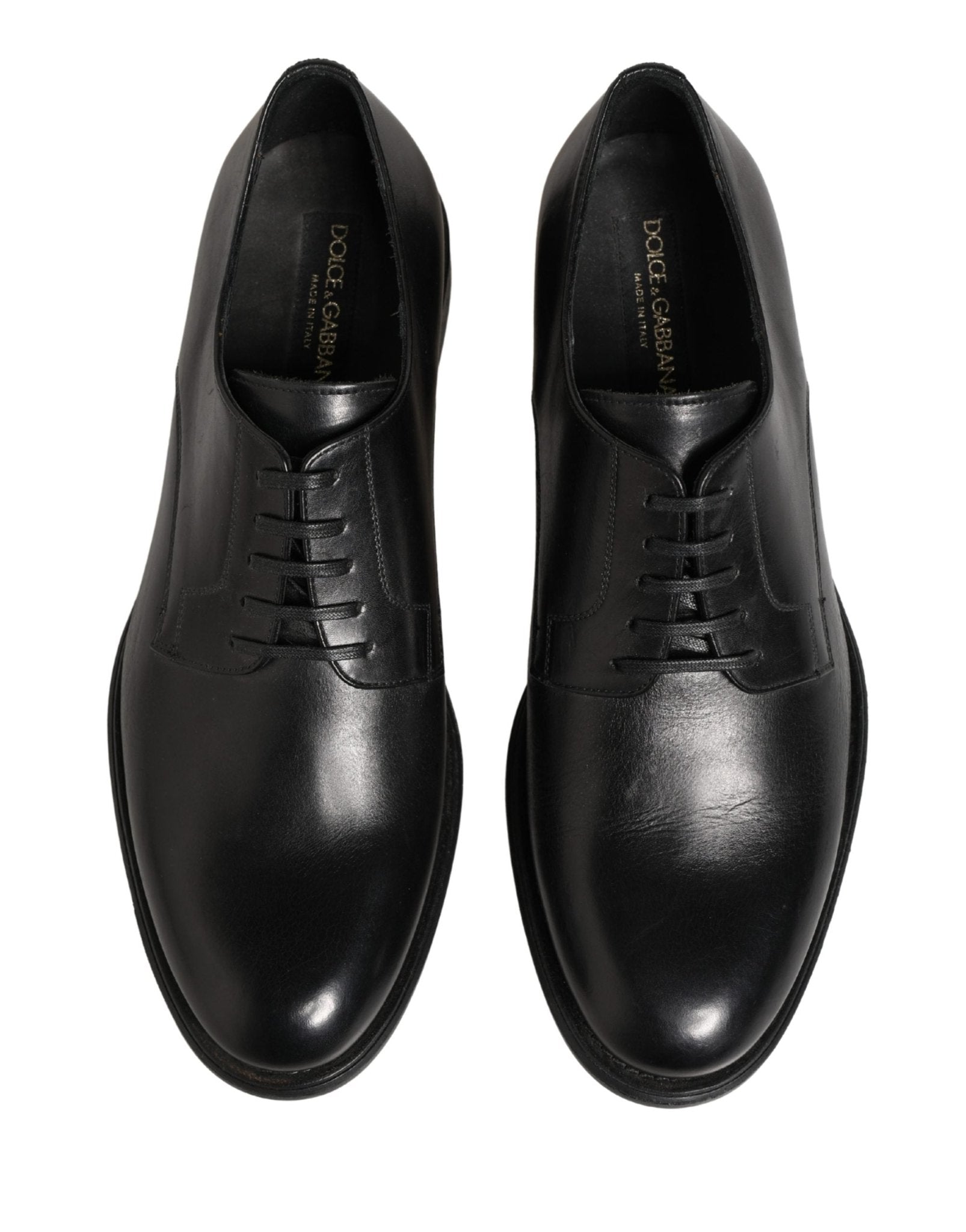 Dolce & Gabbana Black Calfskin Leather Derby Men Dress Shoes - RIMODA