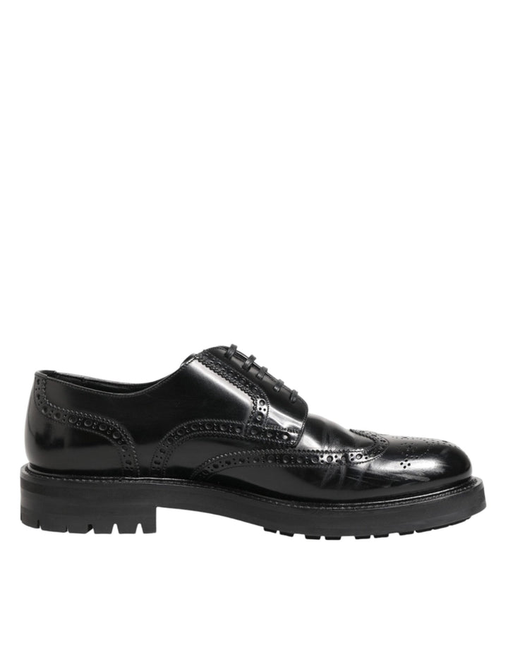 Dolce & Gabbana Black Calfskin Leather Derby Men Dress Shoes - RIMODA