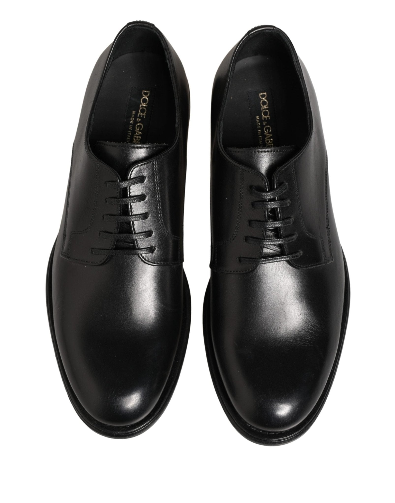 Dolce & Gabbana Black Calfskin Leather Derby Men Dress Shoes - RIMODA