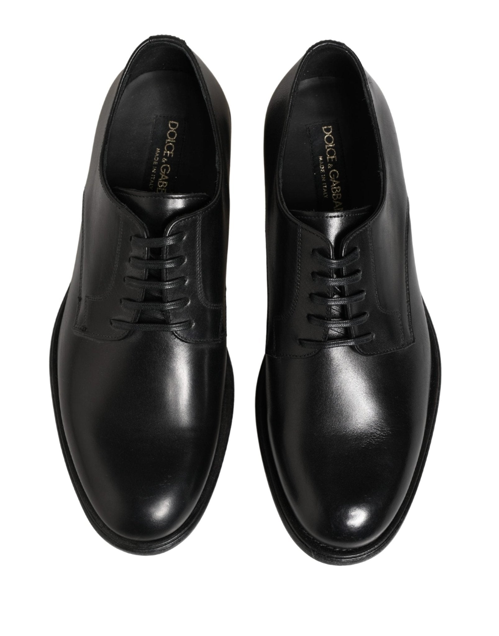 Dolce & Gabbana Black Calfskin Leather Derby Men Dress Shoes - RIMODA