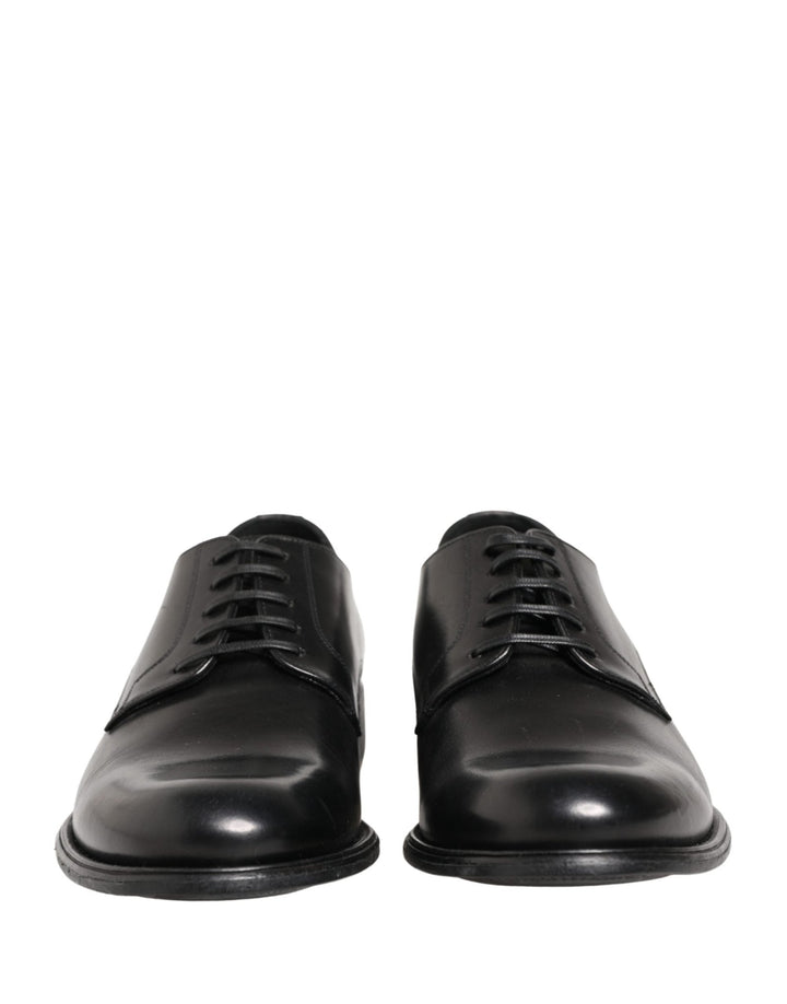Dolce & Gabbana Black Calfskin Leather Derby Men Dress Shoes - RIMODA