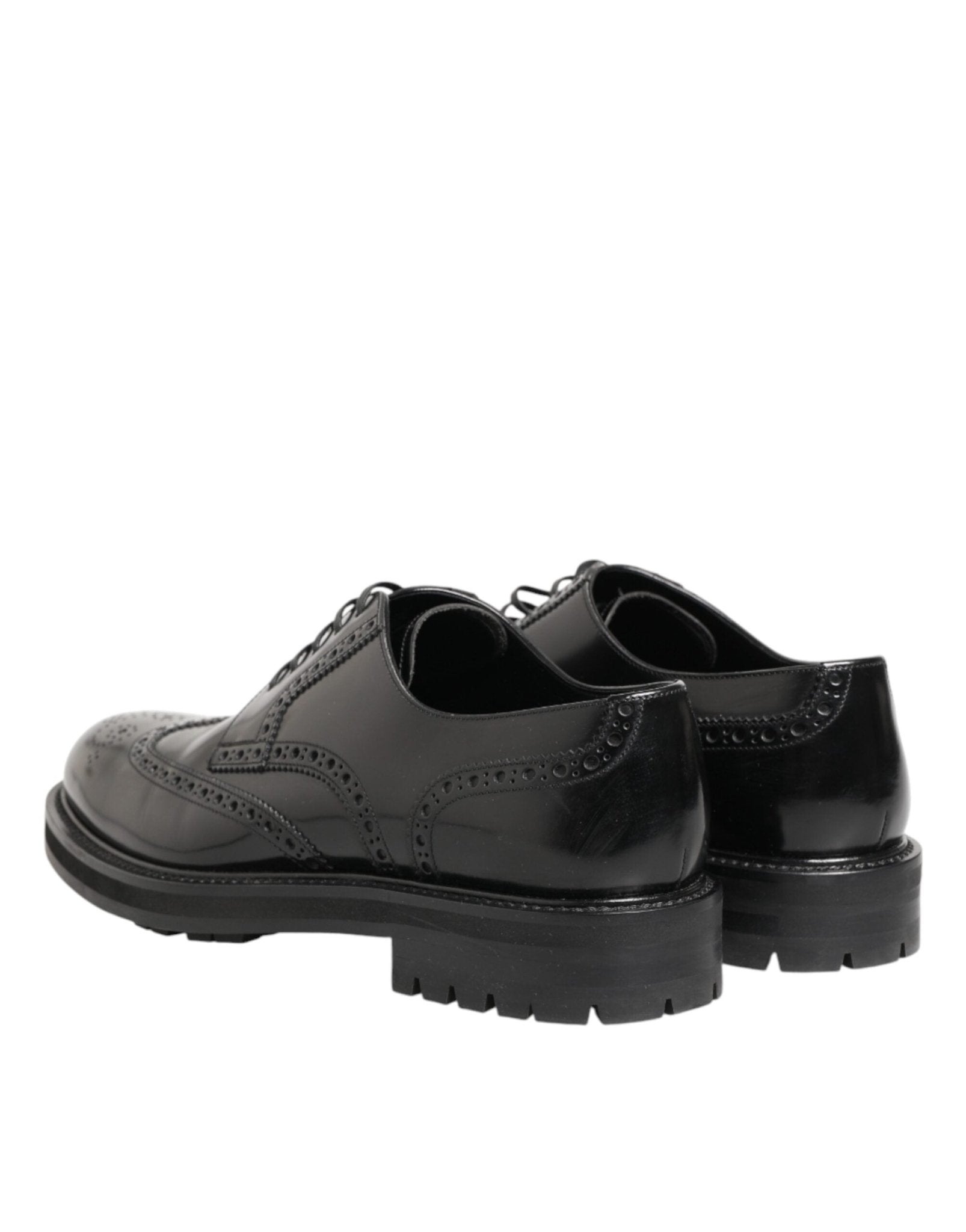 Dolce & Gabbana Black Calfskin Leather Derby Men Dress Shoes - RIMODA