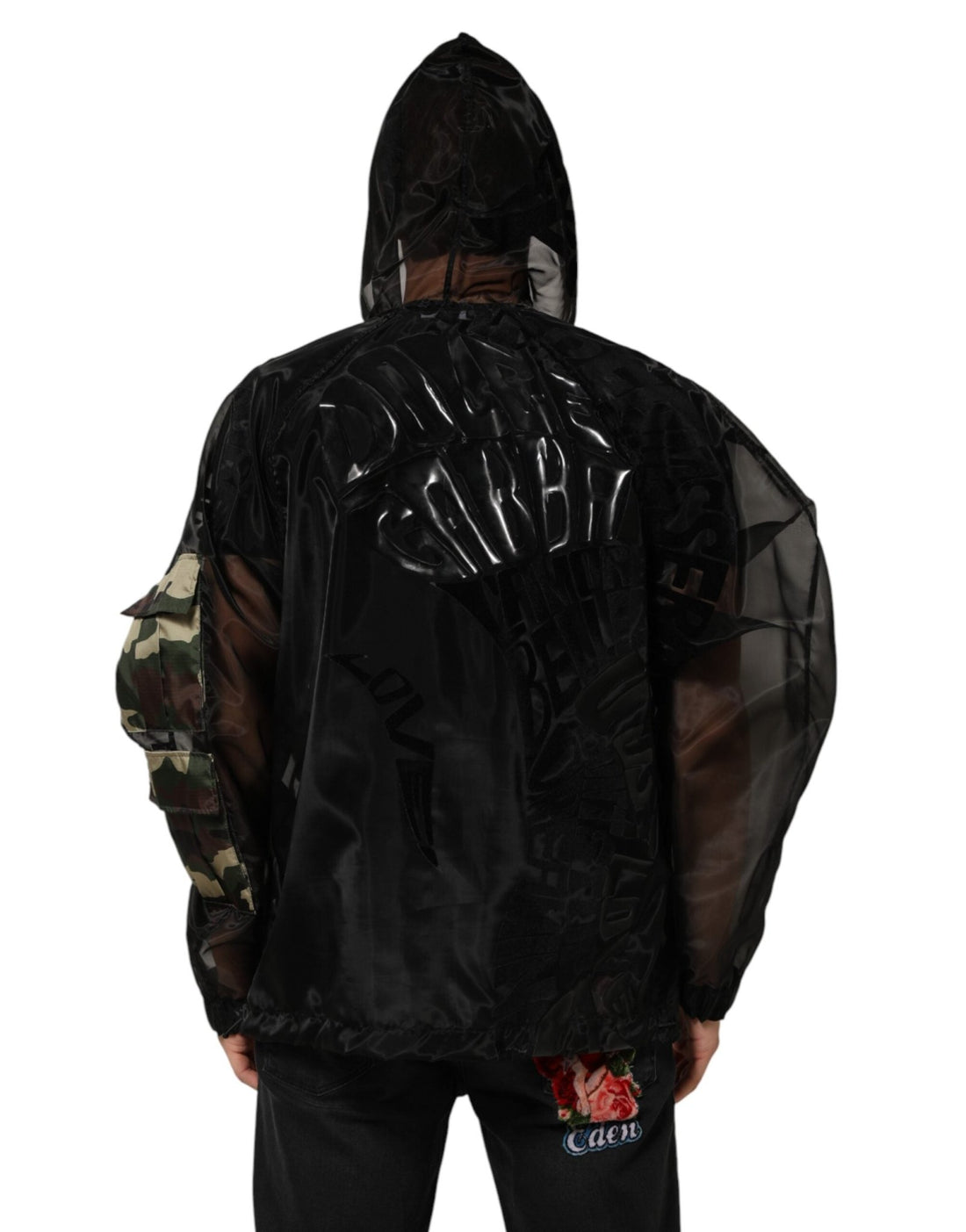 Dolce & Gabbana Black Camouflage Hooded Men Full Zip Sweater - RIMODA