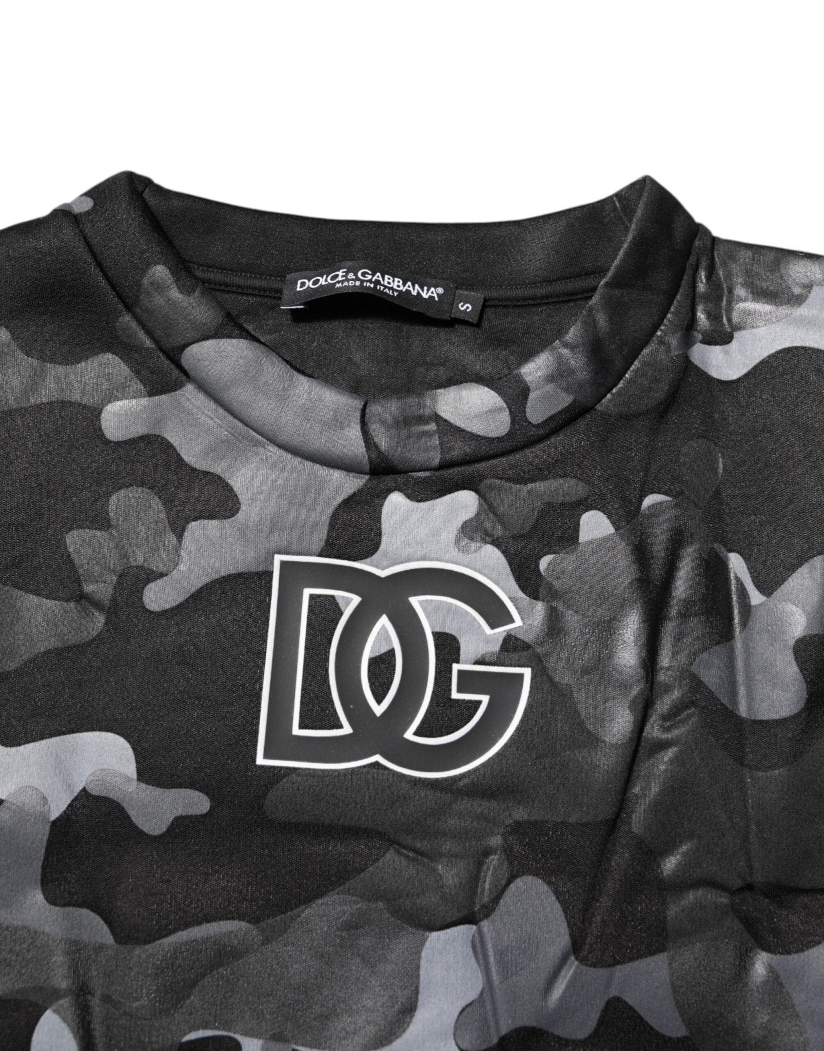 Dolce & Gabbana Black Camouflage Round Neck Sweatshirt Sweater - RIMODA