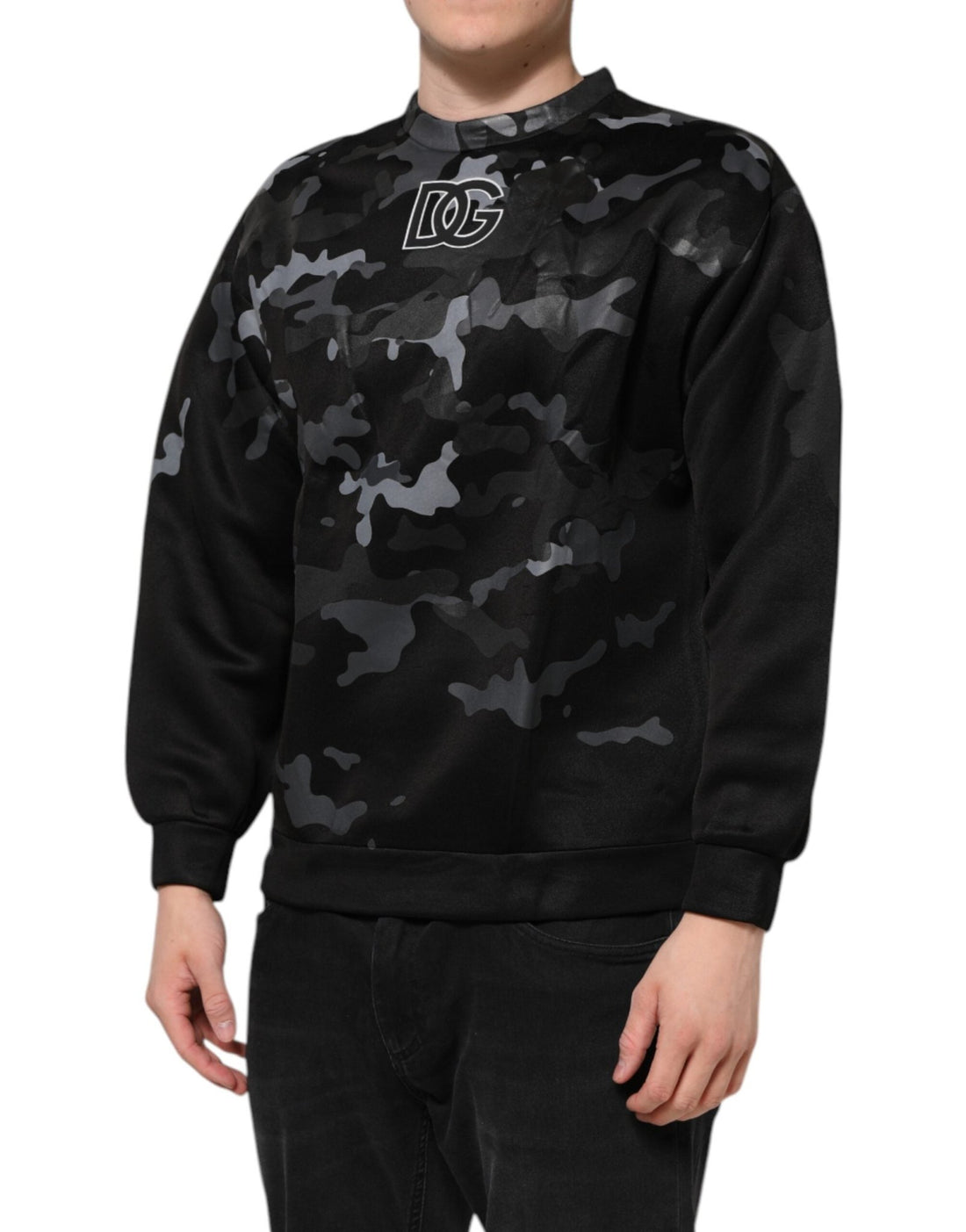 Dolce & Gabbana Black Camouflage Round Neck Sweatshirt Sweater - RIMODA
