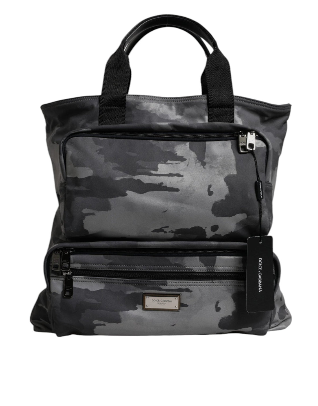 Dolce & Gabbana Black Camouflage Shoulder Strap Logo Plaque Bag - RIMODA