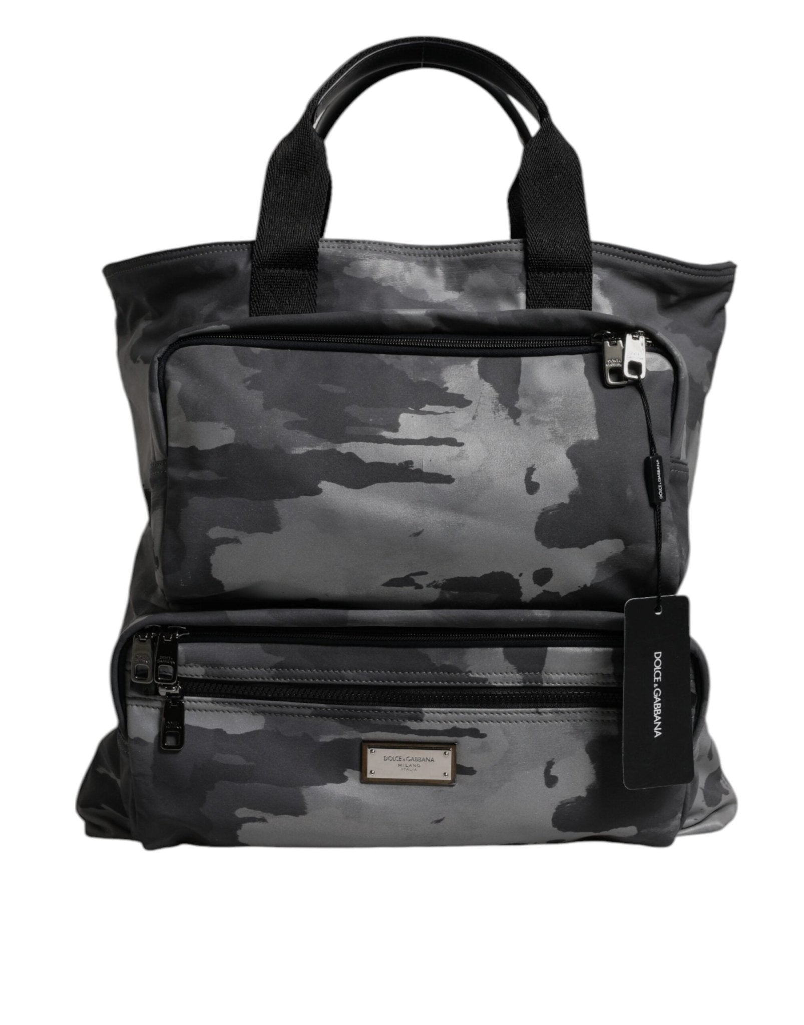 Dolce & Gabbana Black Camouflage Shoulder Strap Logo Plaque Bag - RIMODA