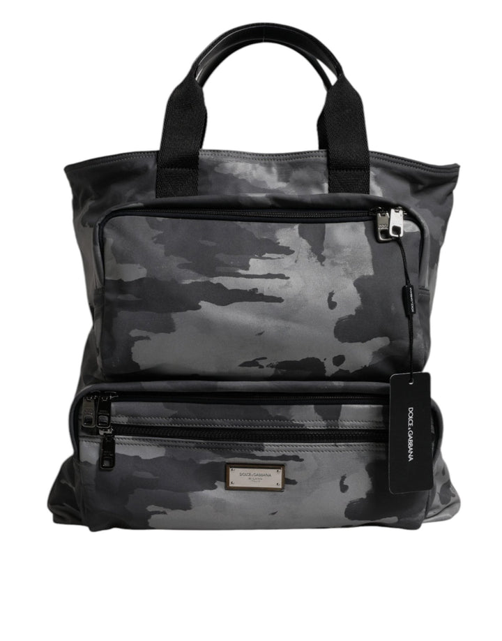Dolce & Gabbana Black Camouflage Shoulder Strap Logo Plaque Bag - RIMODA