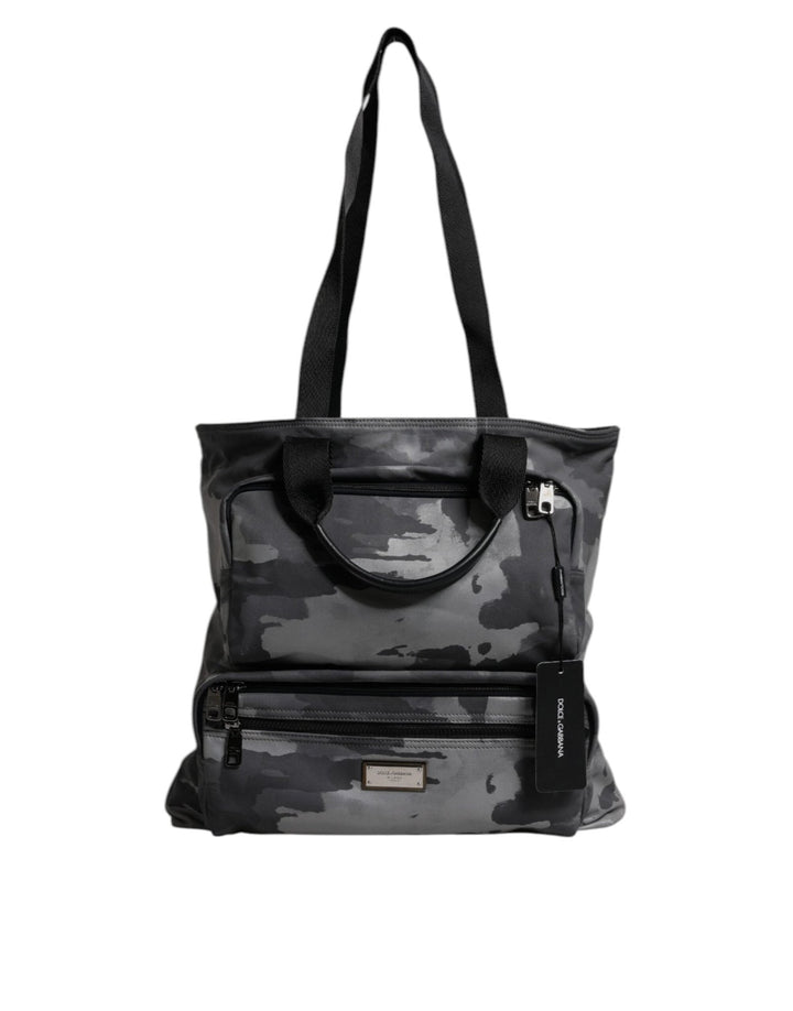 Dolce & Gabbana Black Camouflage Shoulder Strap Logo Plaque Bag - RIMODA