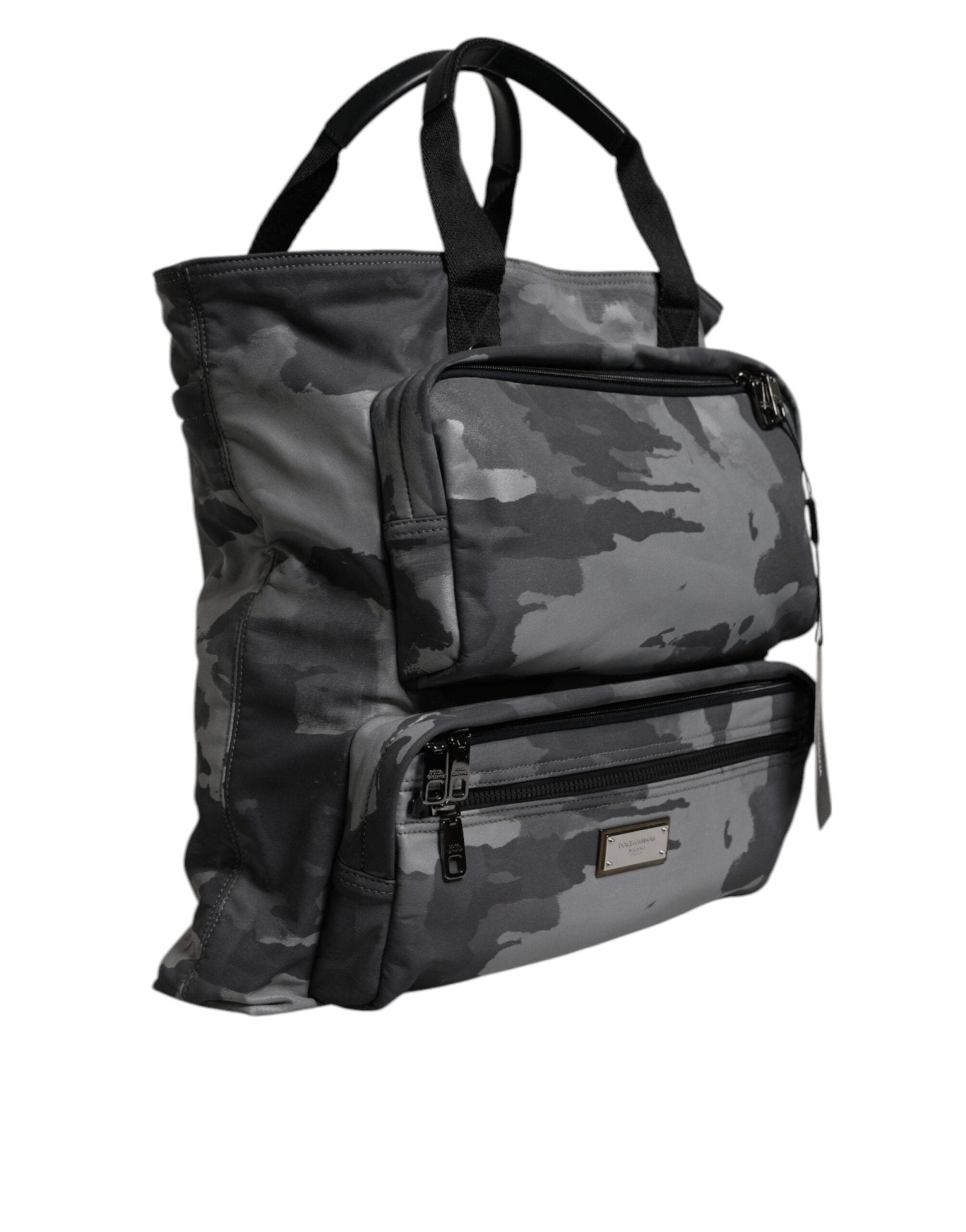 Dolce & Gabbana Black Camouflage Shoulder Strap Logo Plaque Bag - RIMODA