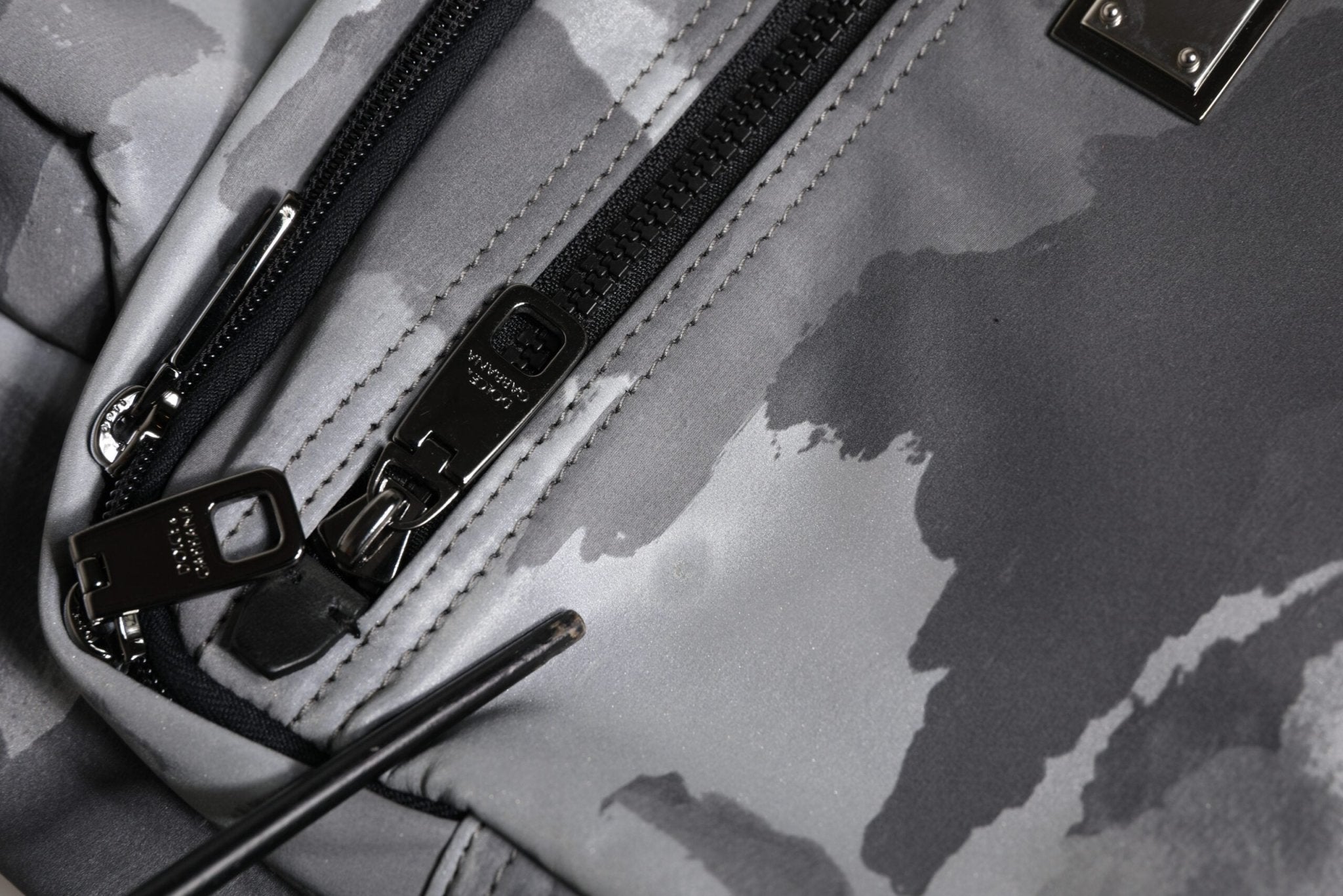 Dolce & Gabbana Black Camouflage Shoulder Strap Logo Plaque Bag - RIMODA