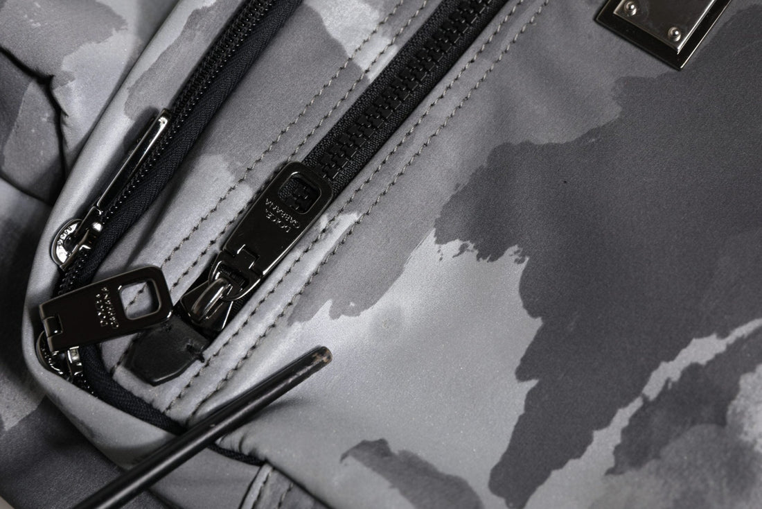 Dolce & Gabbana Black Camouflage Shoulder Strap Logo Plaque Bag - RIMODA