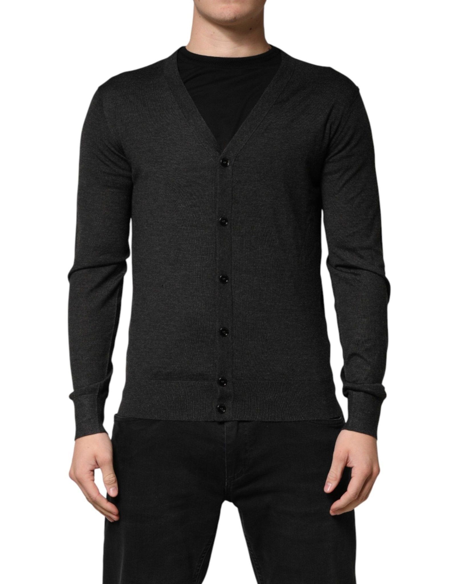 Dolce & Gabbana Black Cashmere Buttoned Men Cardigan Sweater - RIMODA