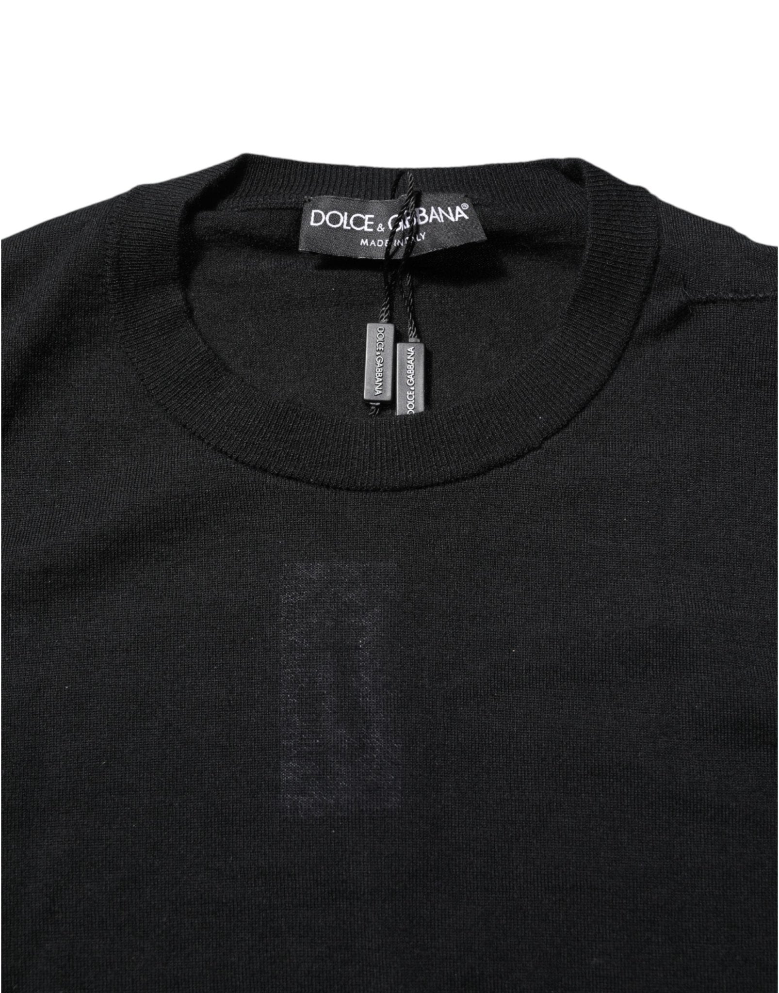 Dolce & Gabbana Black Cashmere Crew Neck Long Sleeves T-shirt - RIMODA