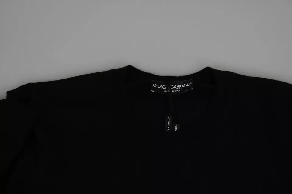 Dolce & Gabbana Black Cashmere Crew Neck Sweatshirt Sweater - RIMODA