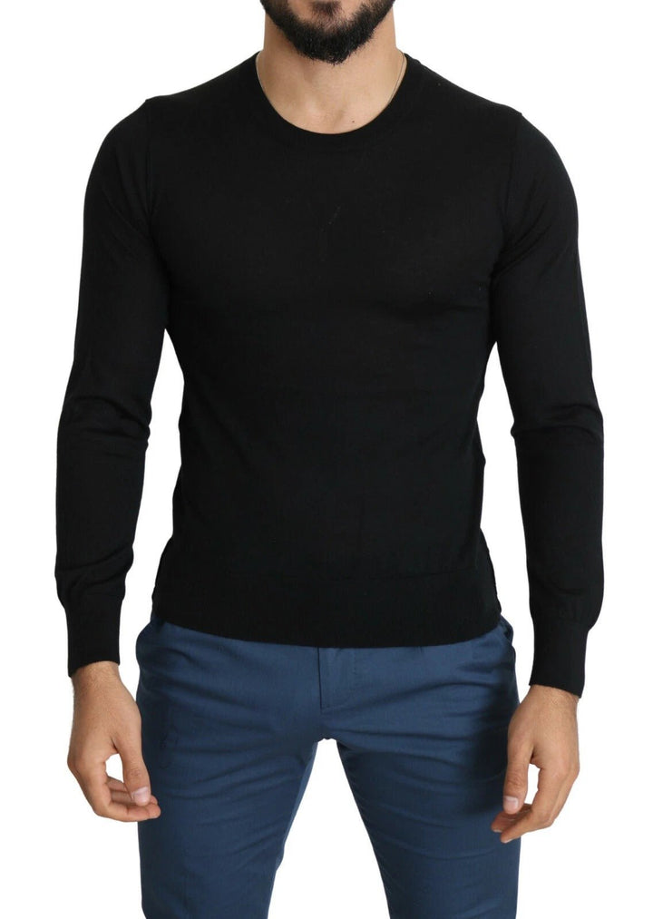 Dolce & Gabbana Black Cashmere Crewneck Pullover Sweater - RIMODA