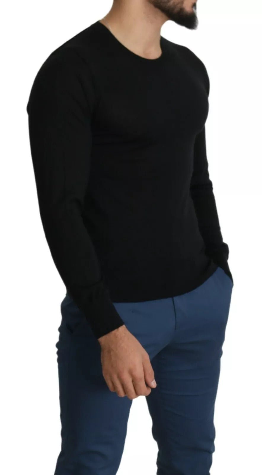 Dolce & Gabbana Black Cashmere Crewneck Pullover Sweater - RIMODA