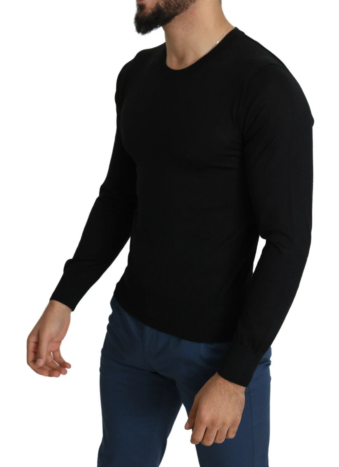 Dolce & Gabbana Black Cashmere Crewneck Pullover Sweater - RIMODA