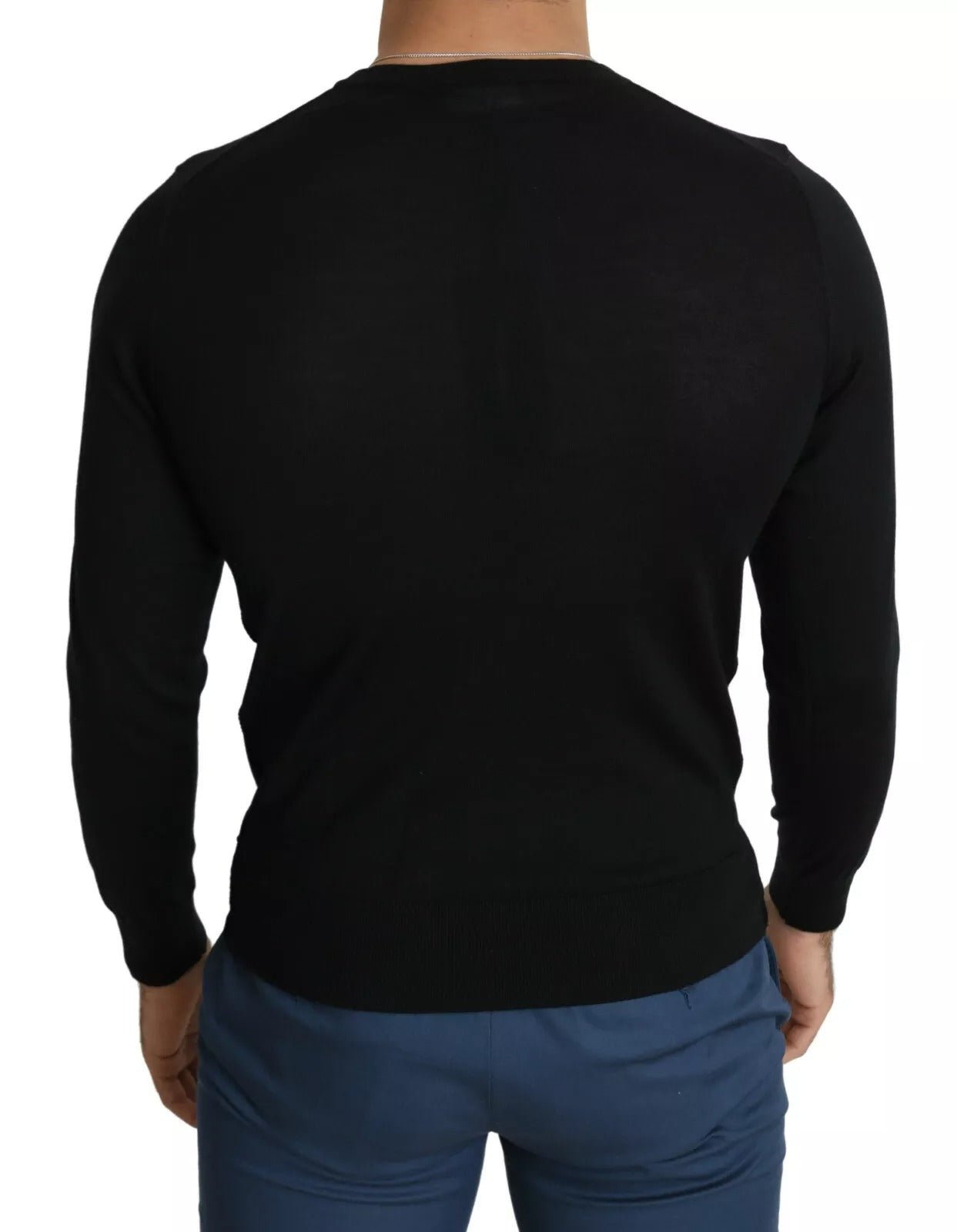 Dolce & Gabbana Black Cashmere Crewneck Pullover Sweater - RIMODA